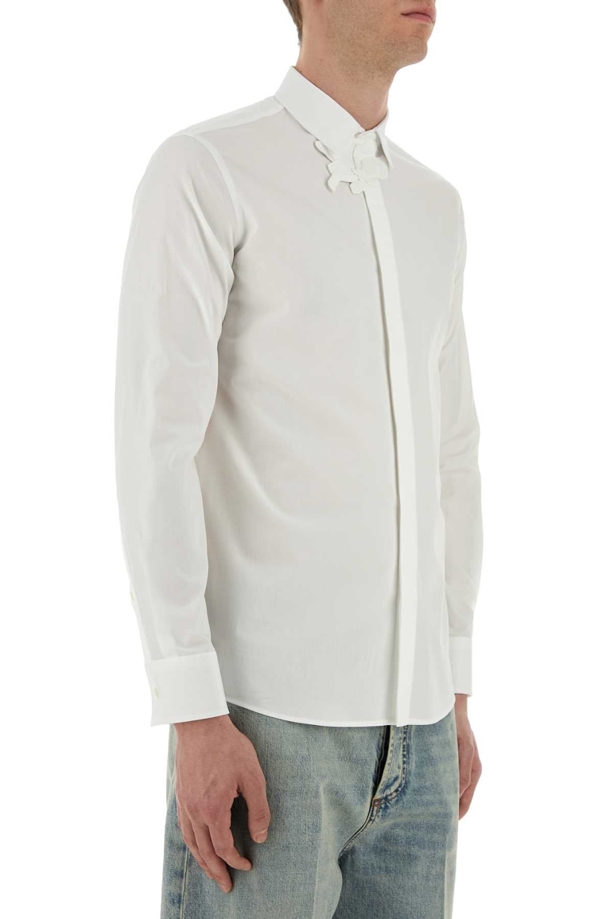 Valentino Garavani Men White Popeline Shirt DestGlow