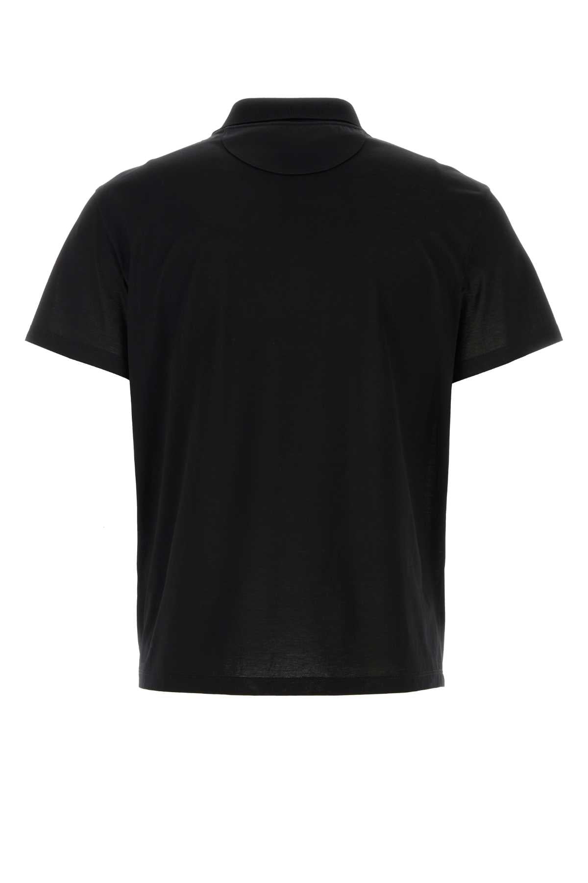 Valentino Garavani Men Black Cotton Polo Shirt DestGlow