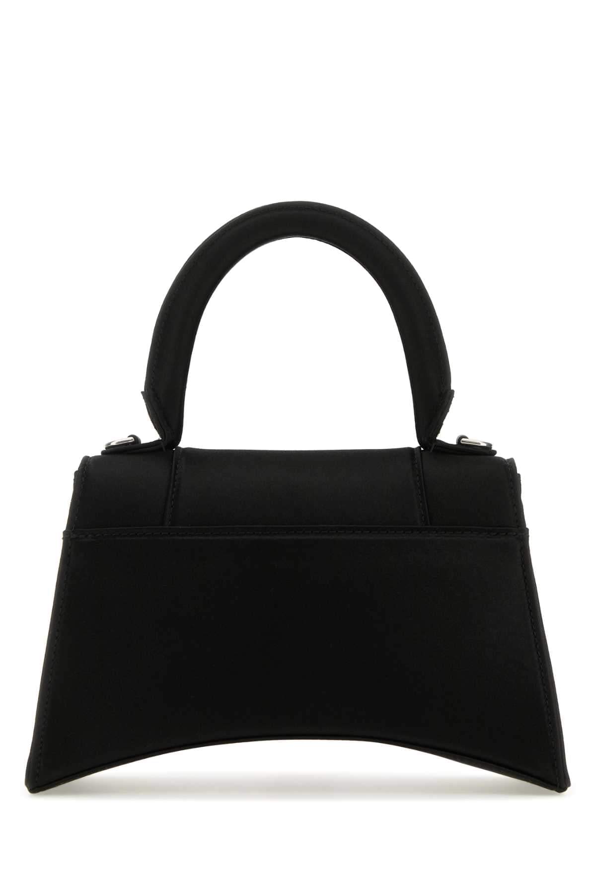 Balenciaga Women Black Satin Small Hourglass Handbag DestGlow
