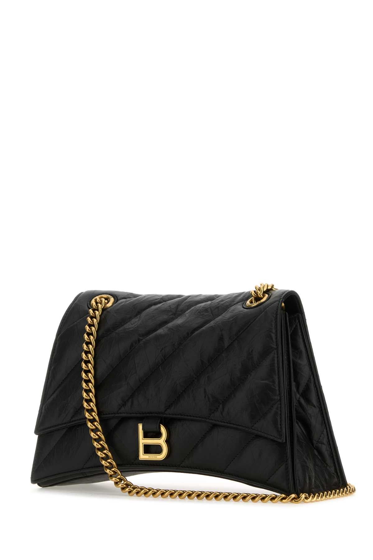 Balenciaga Women Black Leather Crush M Shoulder Bag DestGlow