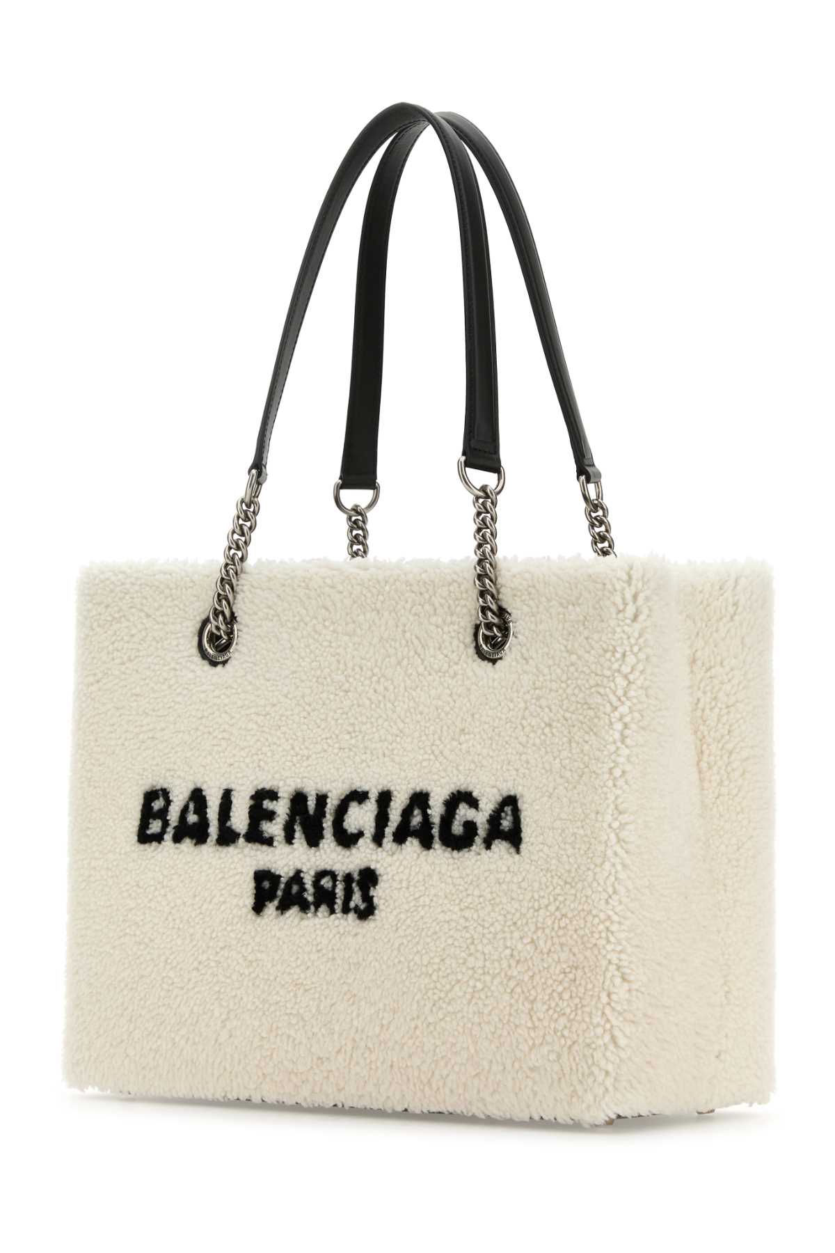 Balenciaga Women White Shearling Duty Free M Handbag DestGlow