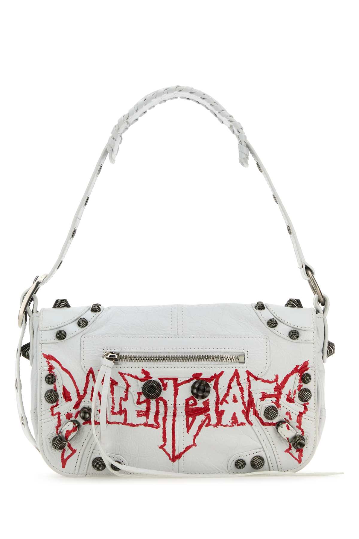 Balenciaga Men White Leather Le Cagole Xs Diy Metal Crossbody Bag DestGlow
