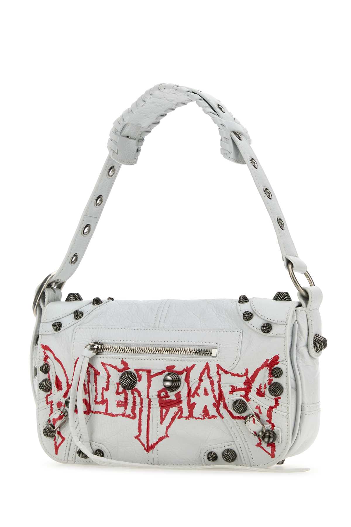 Balenciaga Men White Leather Le Cagole Xs Diy Metal Crossbody Bag DestGlow