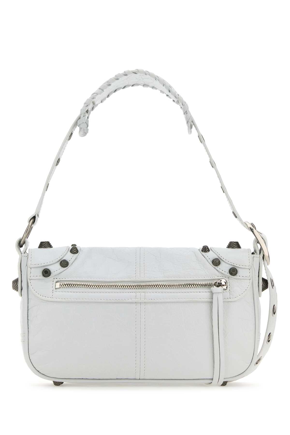Balenciaga Men White Leather Le Cagole Xs Diy Metal Crossbody Bag DestGlow