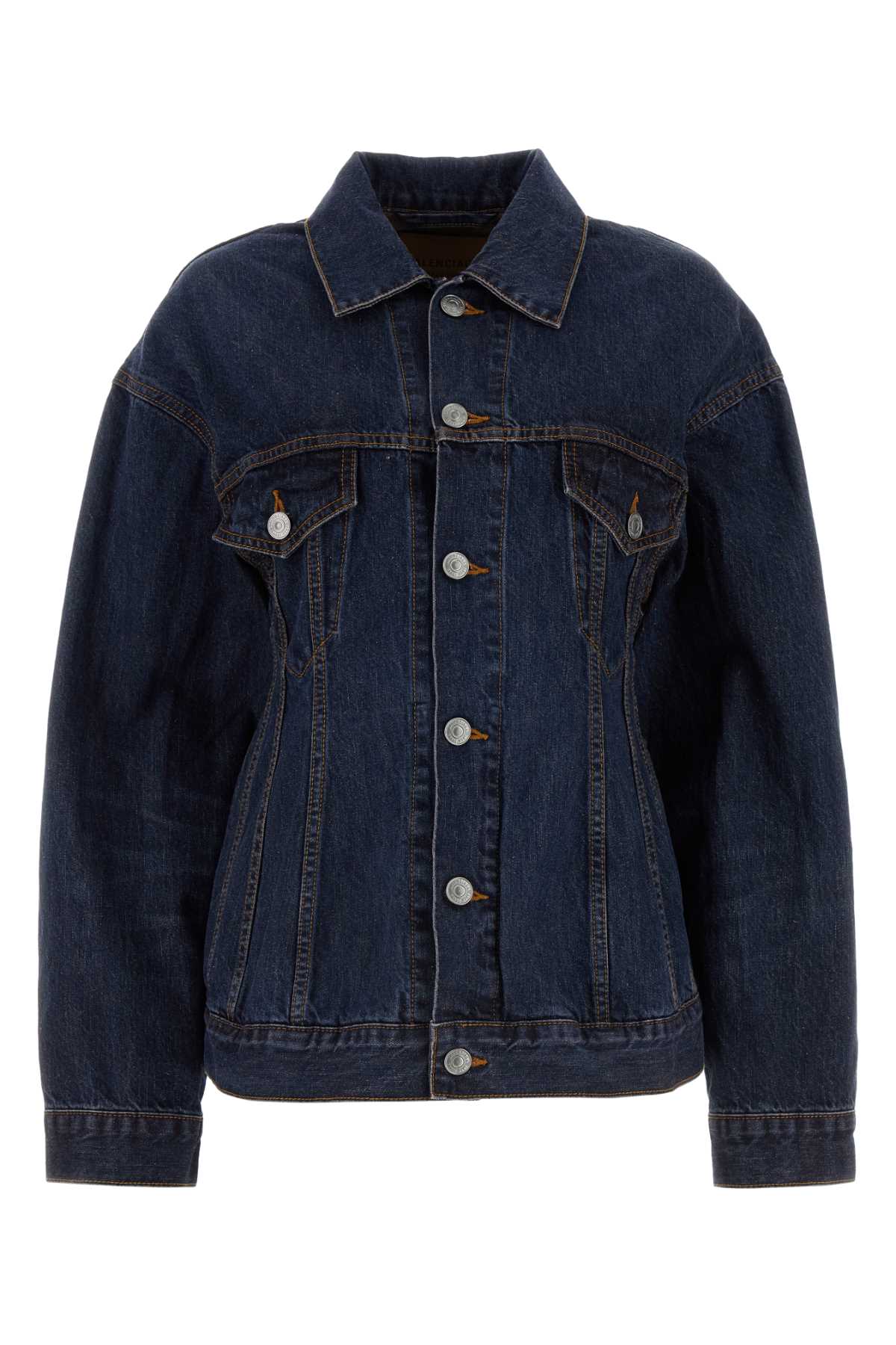 Balenciaga Women Dark Blue Denim Hourglass Jacket DestGlow