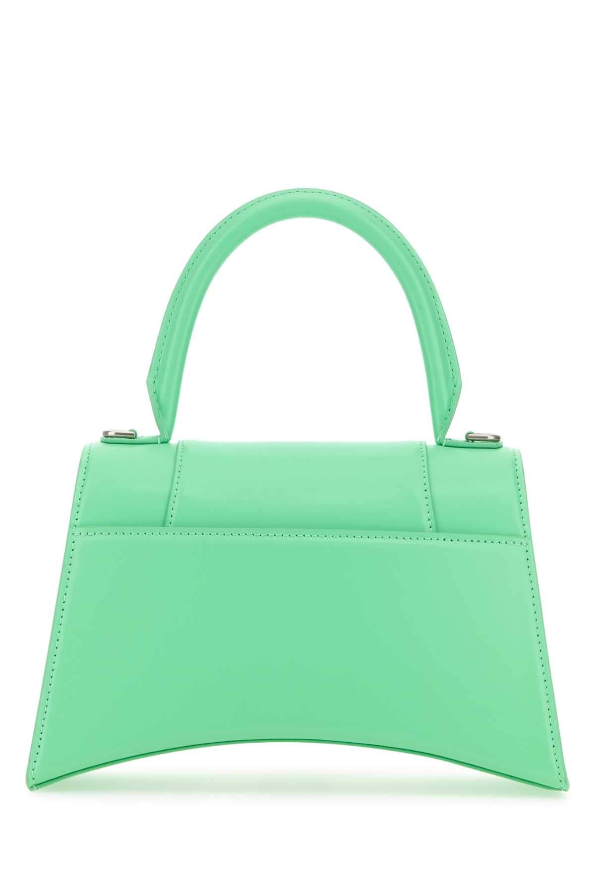 Balenciaga Women Mint Green Leather Small Hourglass Handbag DestGlow