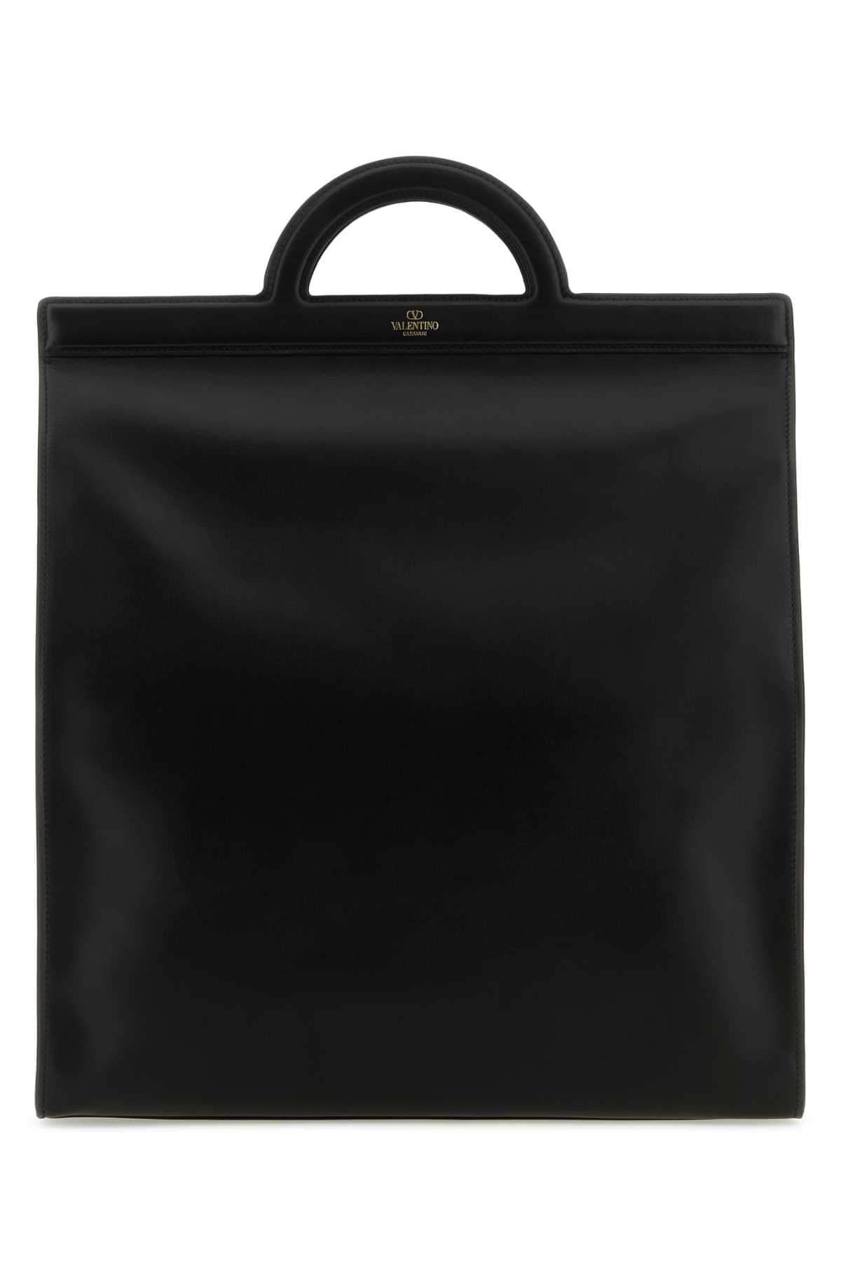 Valentino Garavani Men Black Leather Shopping Bag DestGlow