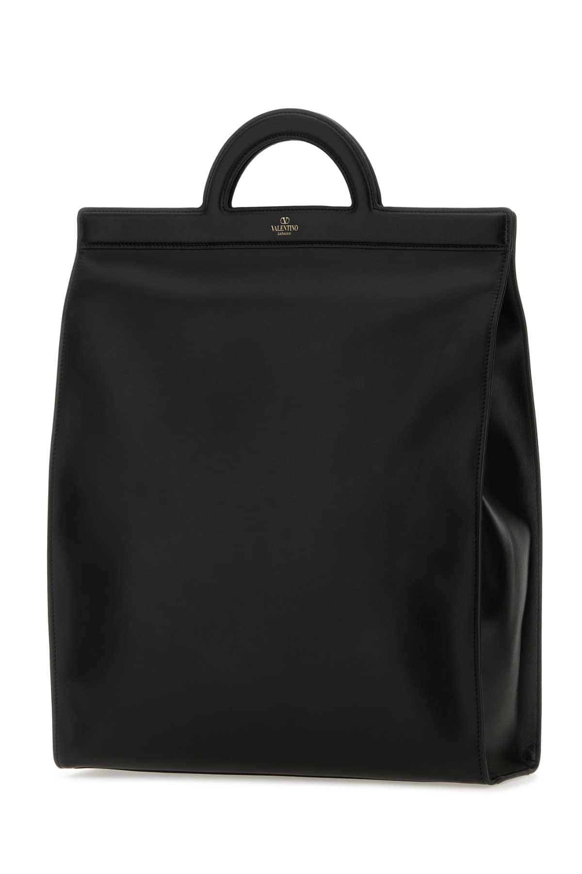 Valentino Garavani Men Black Leather Shopping Bag DestGlow