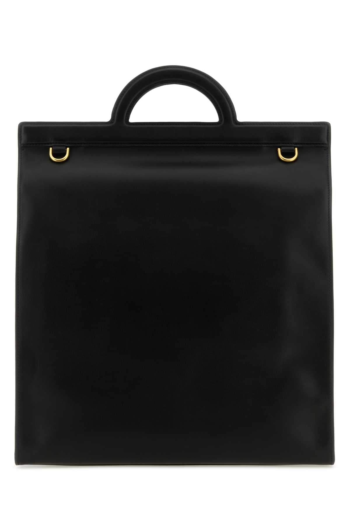 Valentino Garavani Men Black Leather Shopping Bag DestGlow