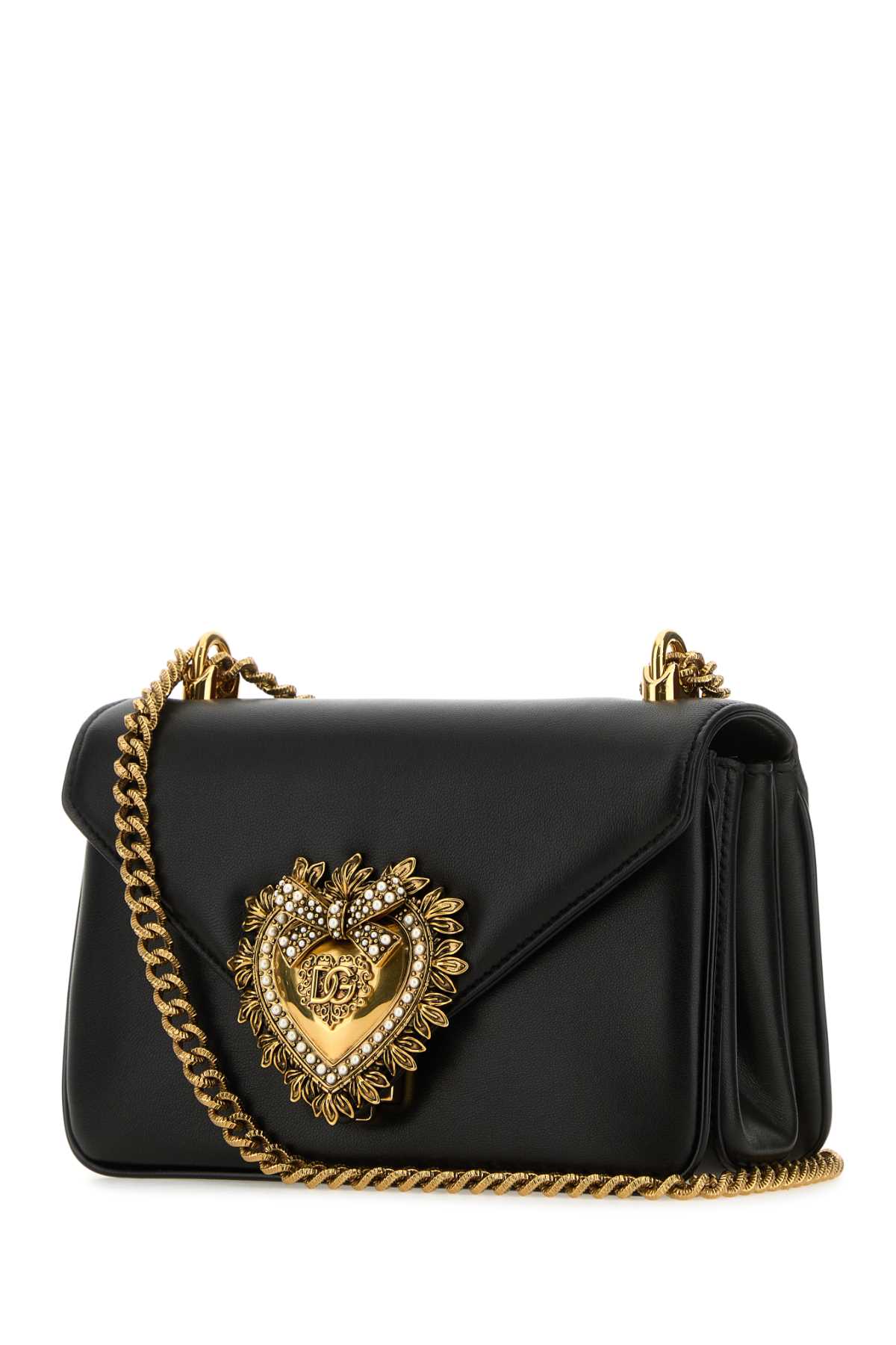 Dolce & Gabbana Women Black Nappa Leather Devotion Shoulder Bag DestGlow