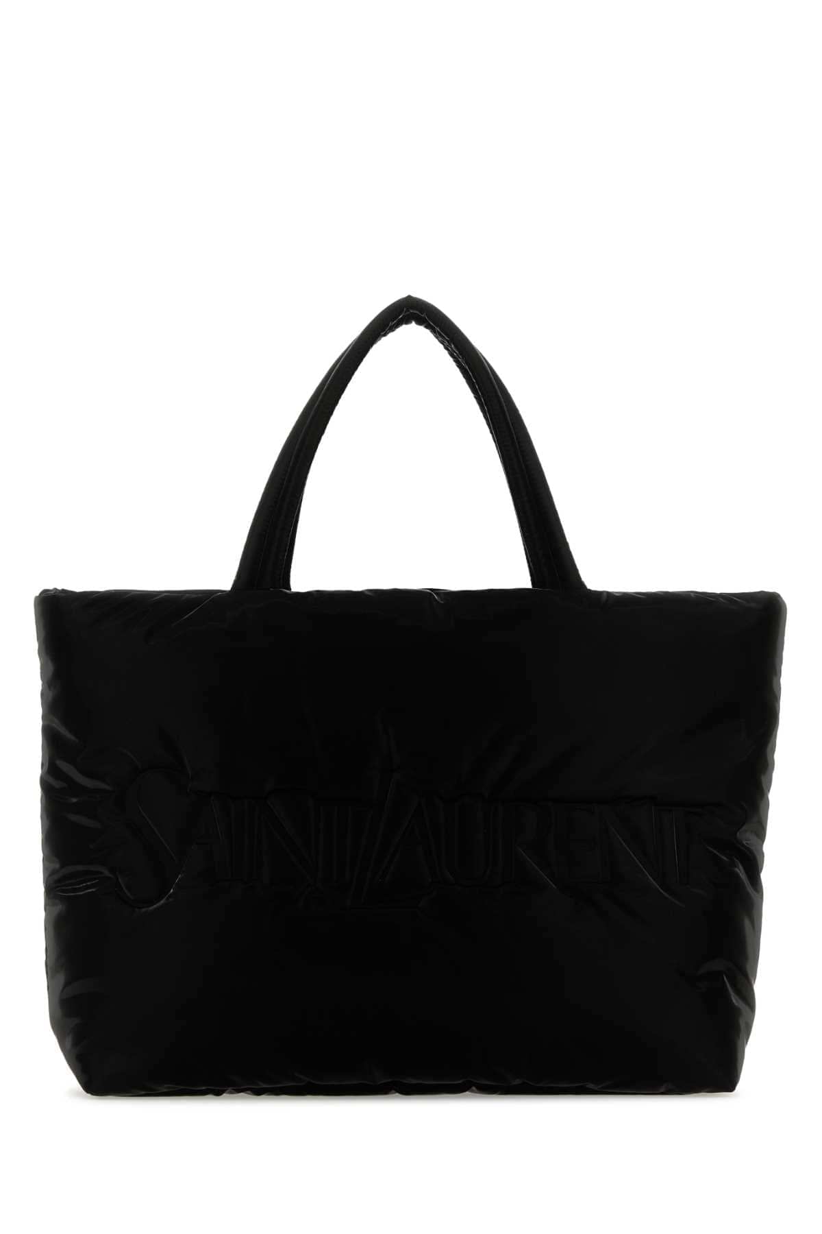 Saint Laurent Men Black Nylon Saint Laurent Shopping Bag DestGlow
