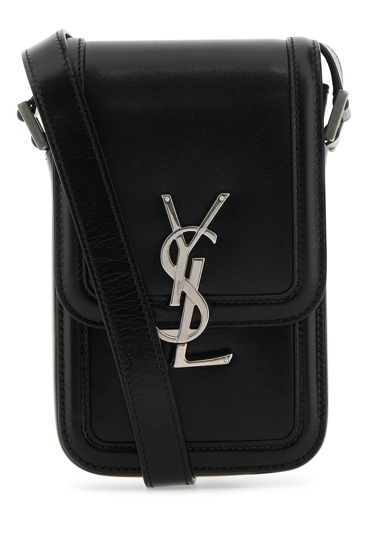 Saint Laurent Men Black Leather Phone Case DestGlow