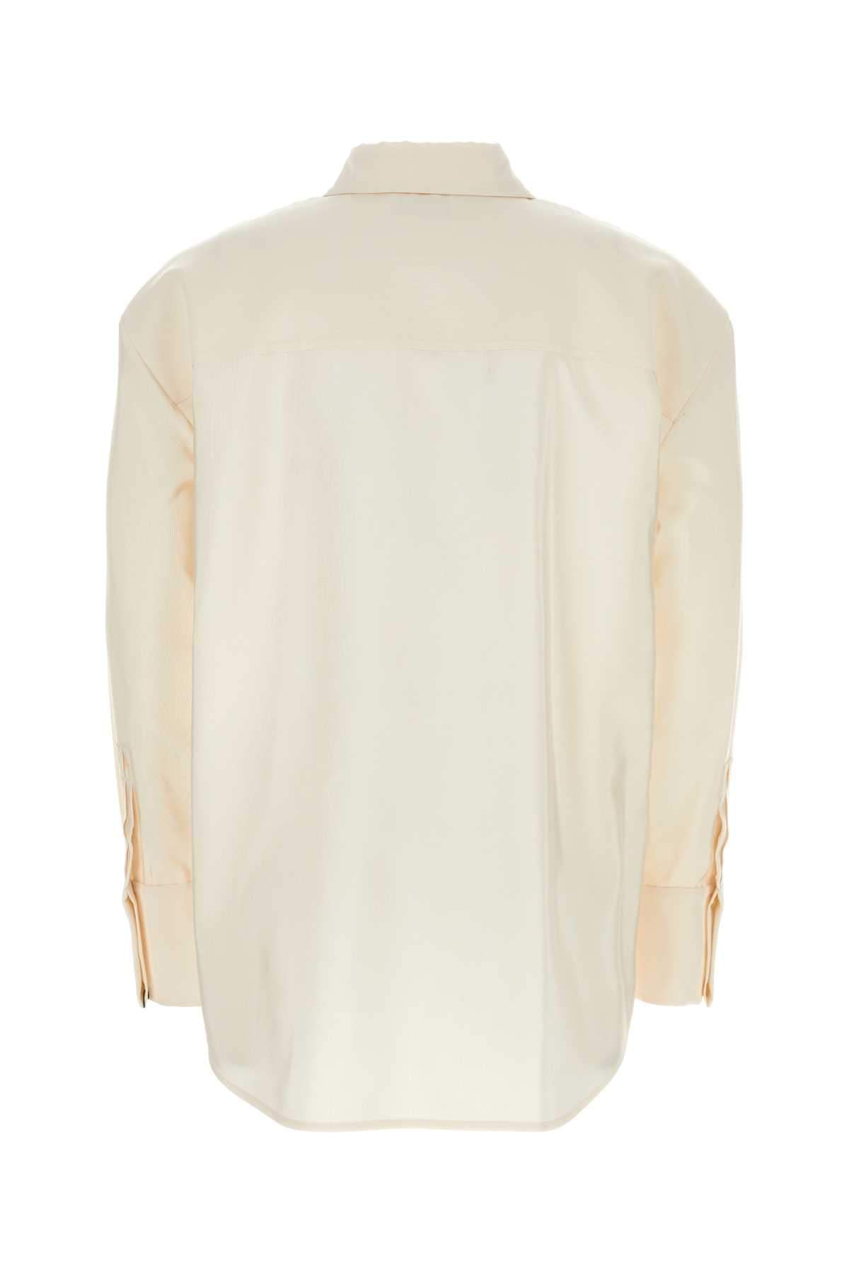 Saint Laurent Men Ivory Faille Oversize Shirt DestGlow