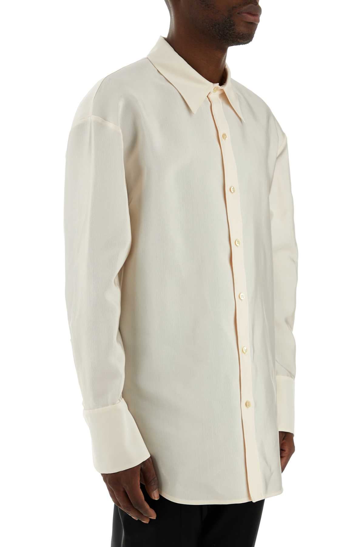 Saint Laurent Men Ivory Faille Oversize Shirt DestGlow