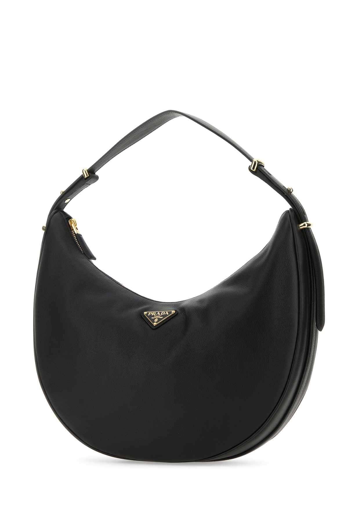 Prada Women Black Leather Big Arqu㨠Handbag DestGlow