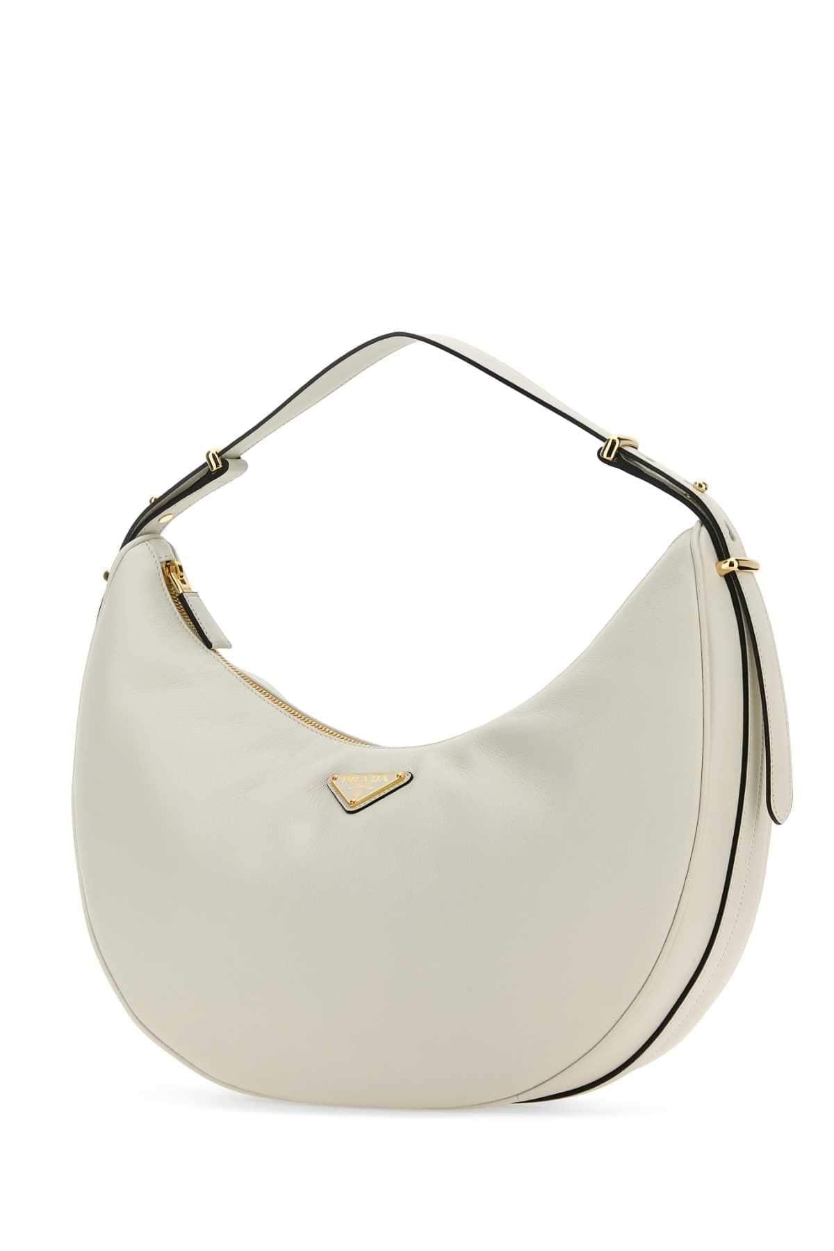 Prada Women White Leather Big Arqu㨠Handbag DestGlow