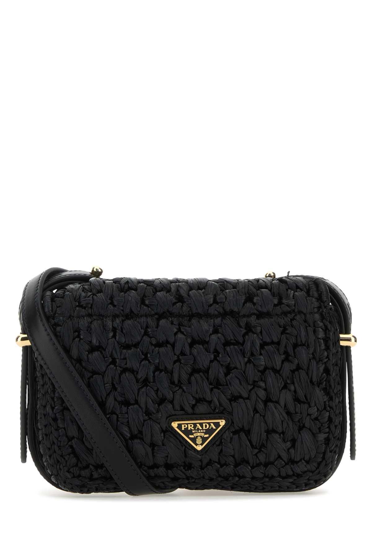 Prada Women Black Raffia Crossbody Bag DestGlow