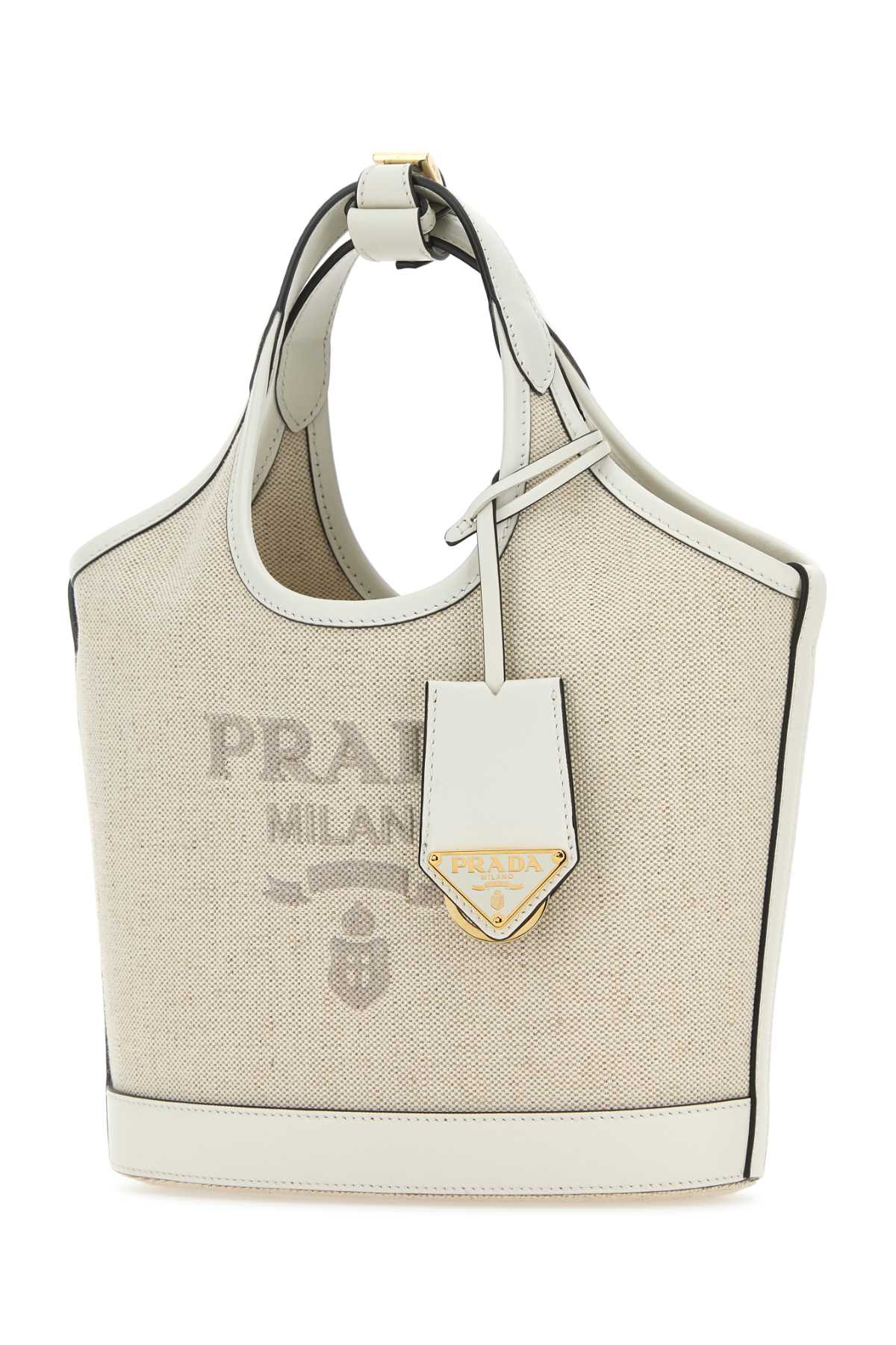 Prada Women Sand Canvas Handbag DestGlow