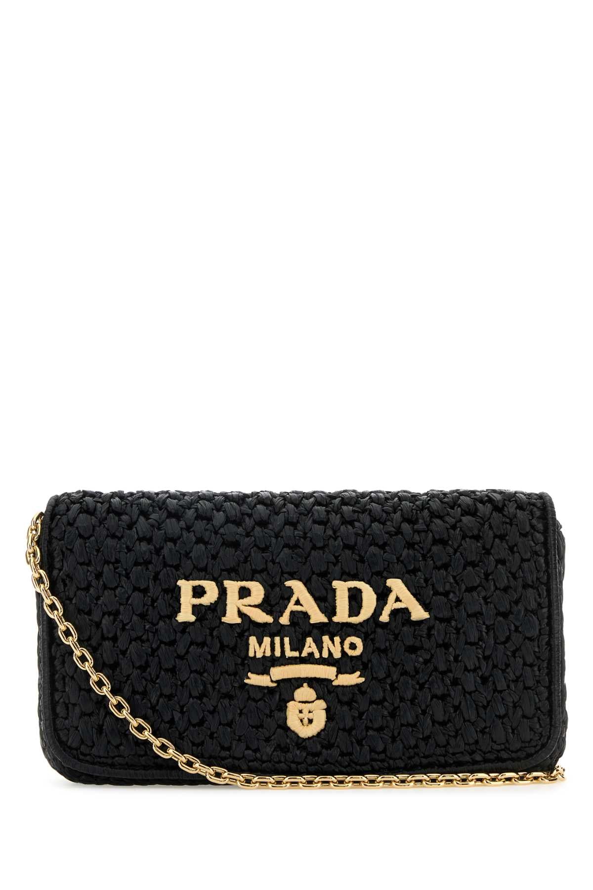 Prada Women Black Raffia Crossbody Bag DestGlow
