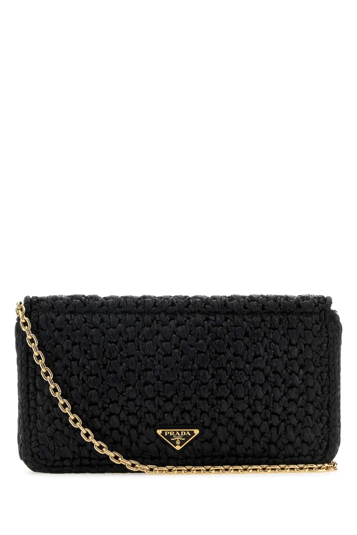 Prada Women Black Raffia Crossbody Bag DestGlow