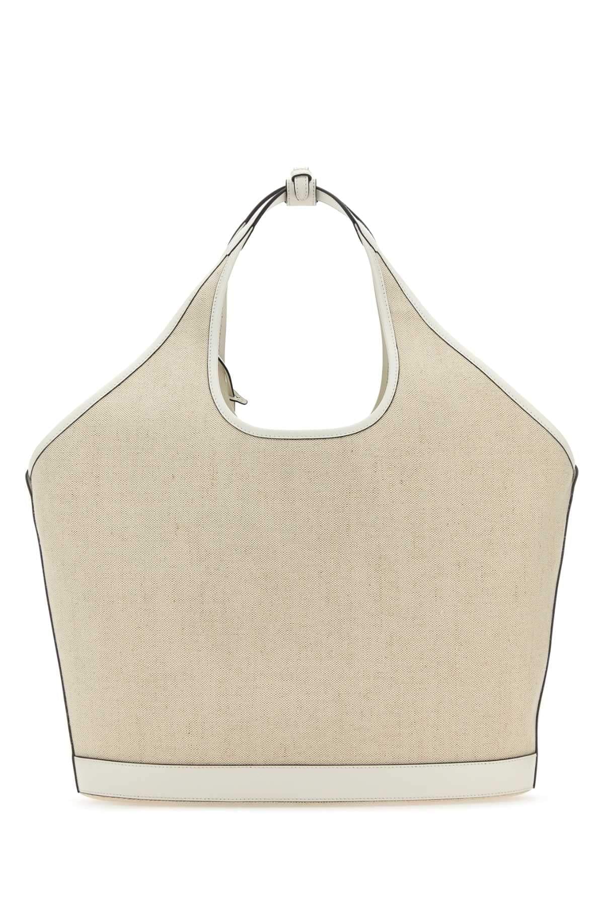 Prada Women Sand Canvas Shopping Bag DestGlow