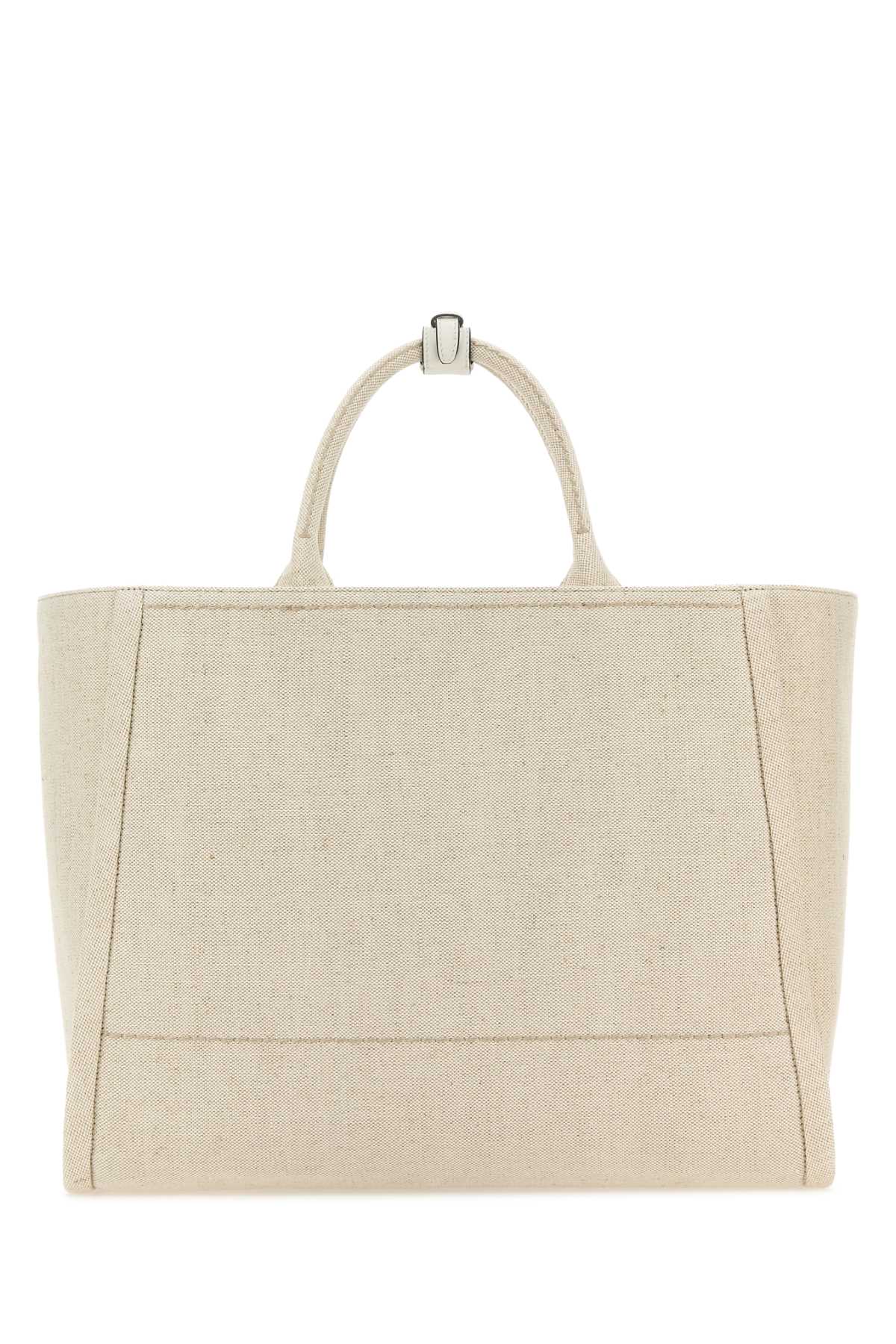 Prada Women Sand Canvas Shopping Bag DestGlow