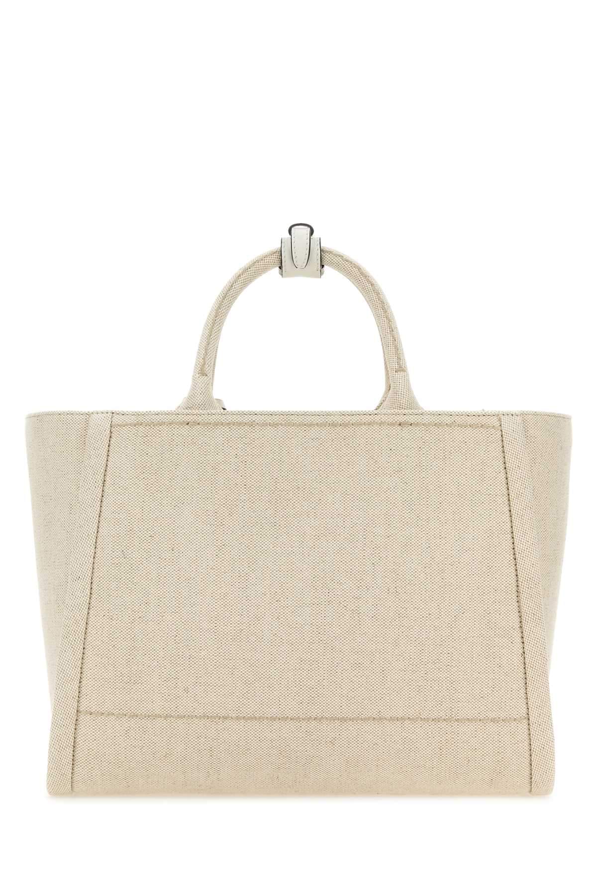 Prada Women Sand Canvas Shopping Bag DestGlow