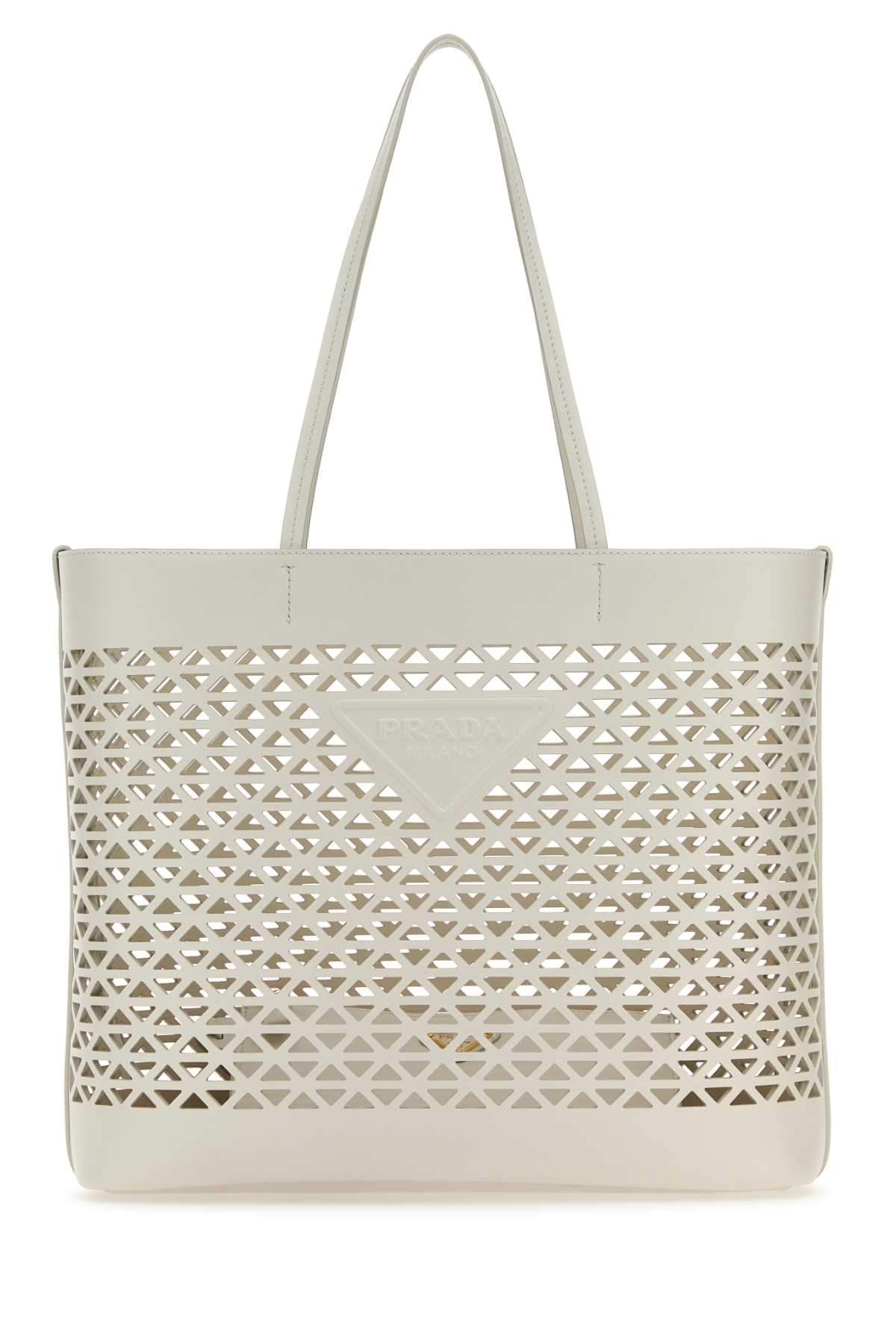 Prada Women White Leather Shopping Bag DestGlow