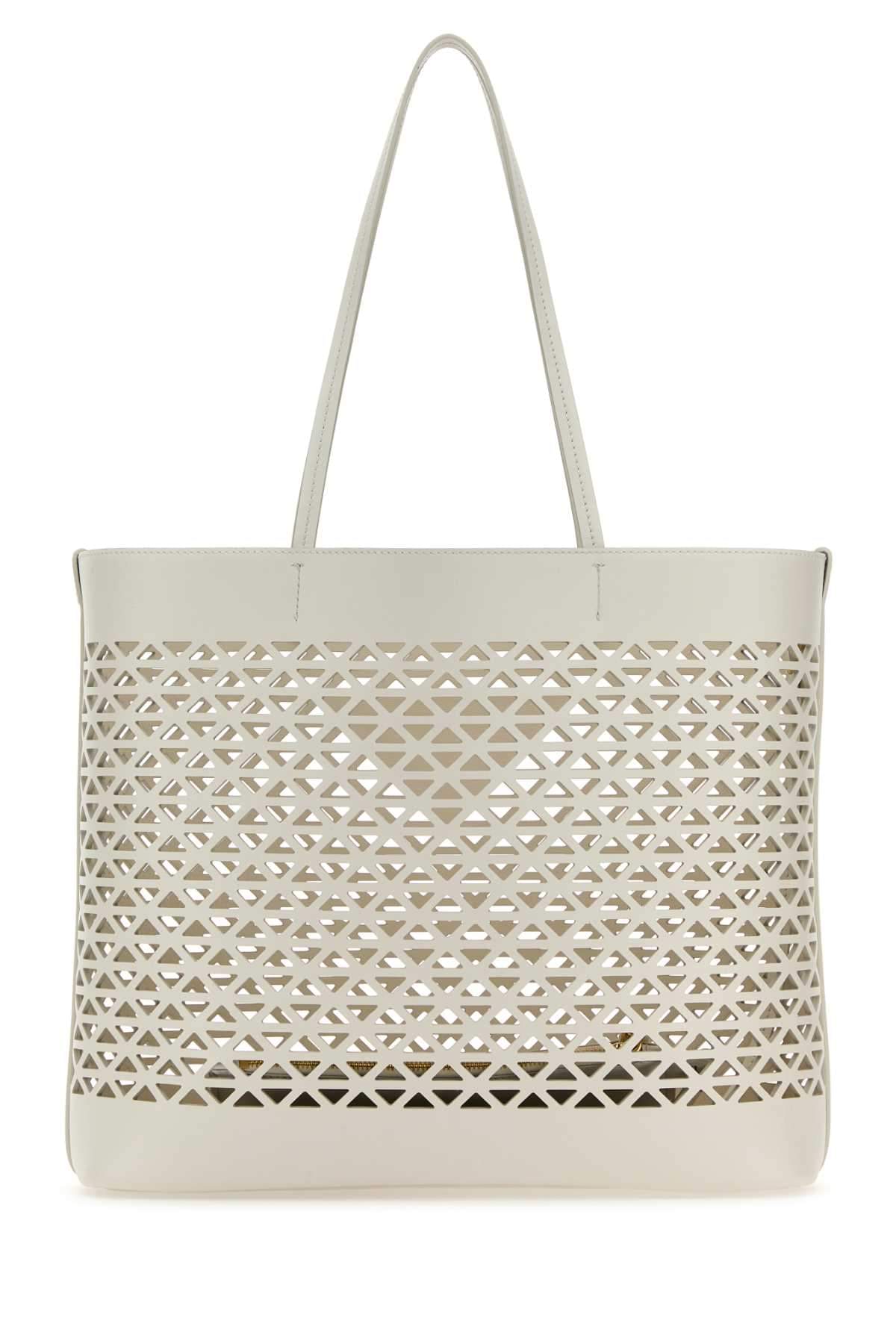 Prada Women White Leather Shopping Bag DestGlow