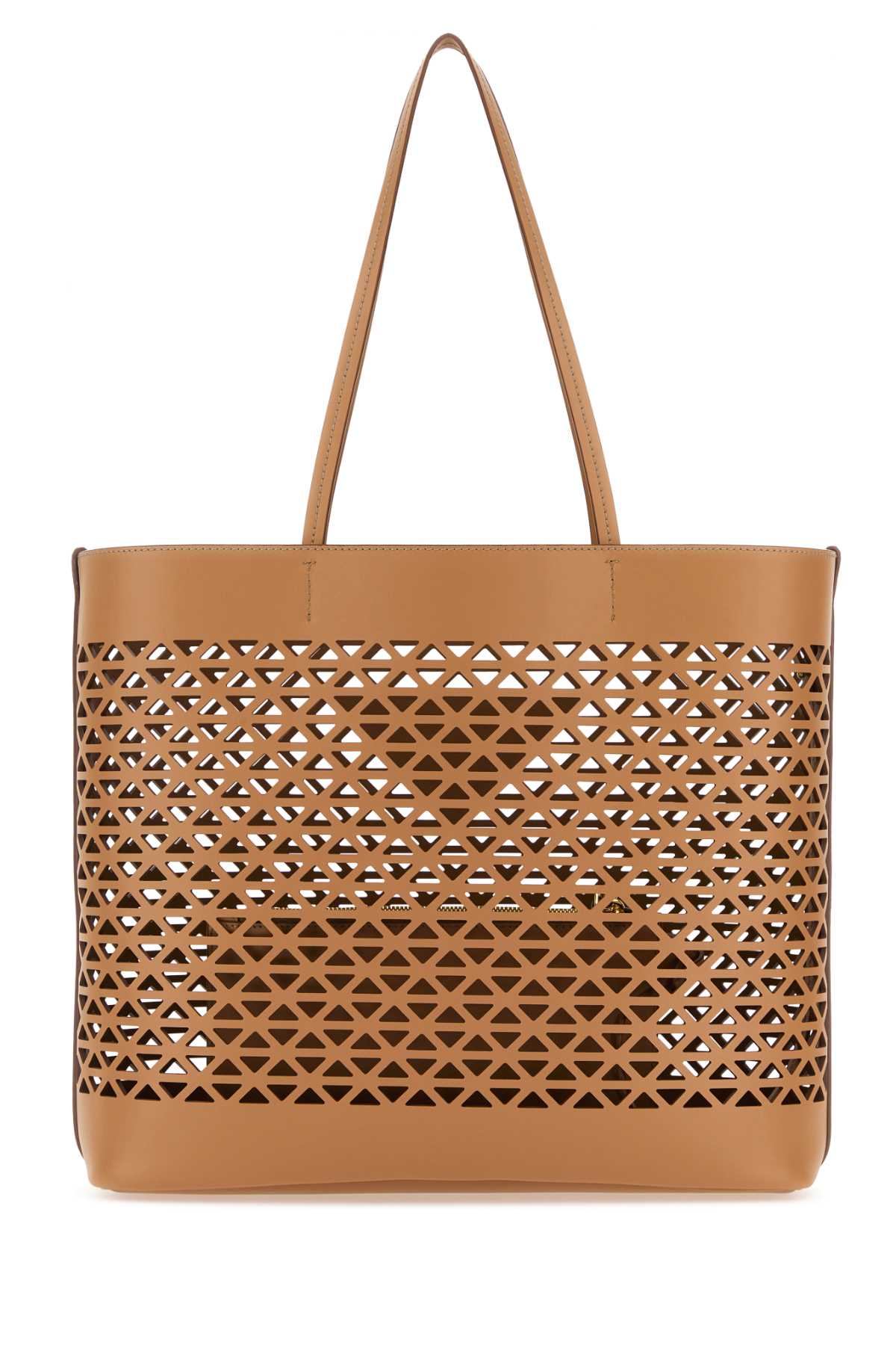 Prada Women Sand Leather Shopping Bag DestGlow