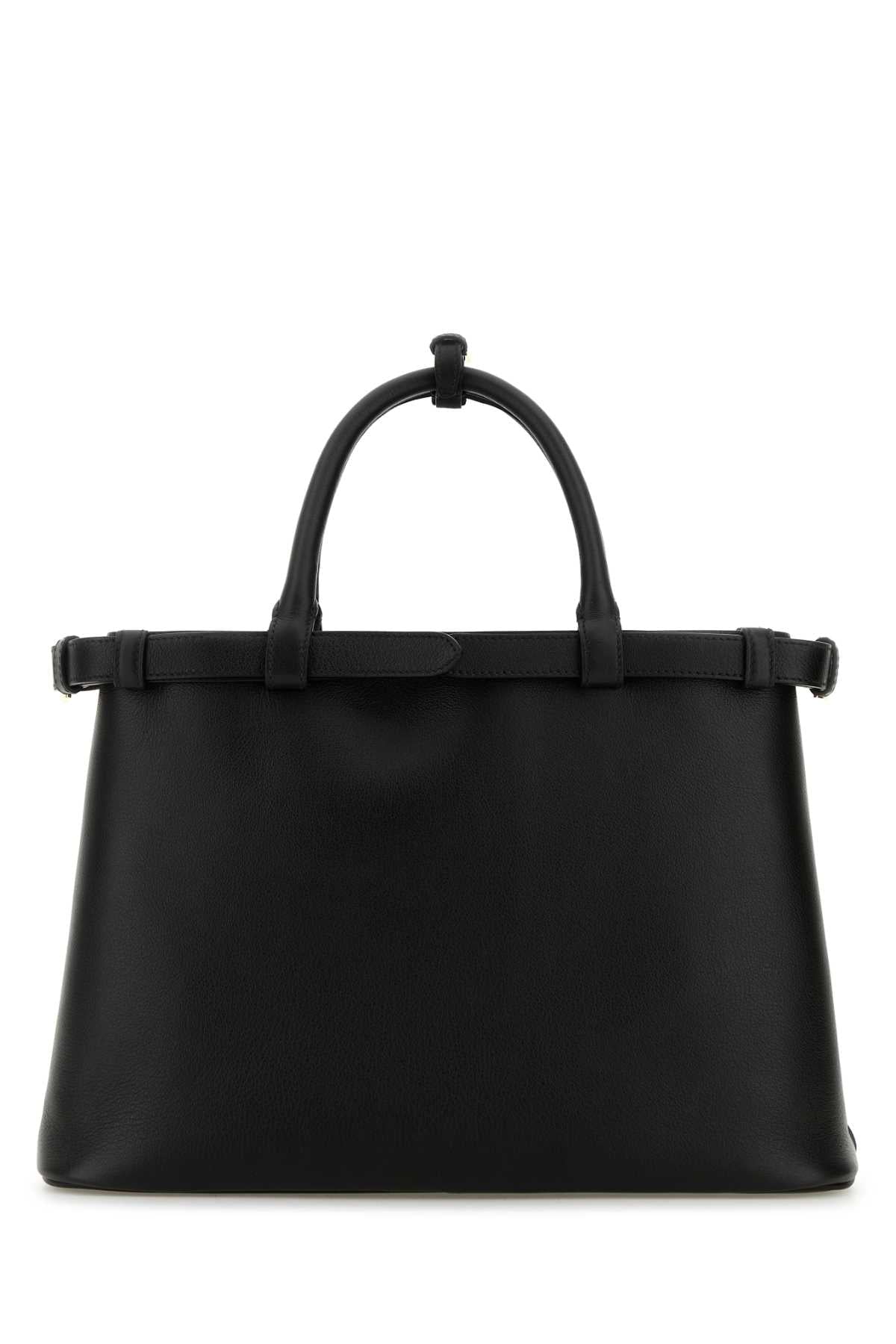 Prada Women Black Leather Medium Prada Buckle Handbag DestGlow