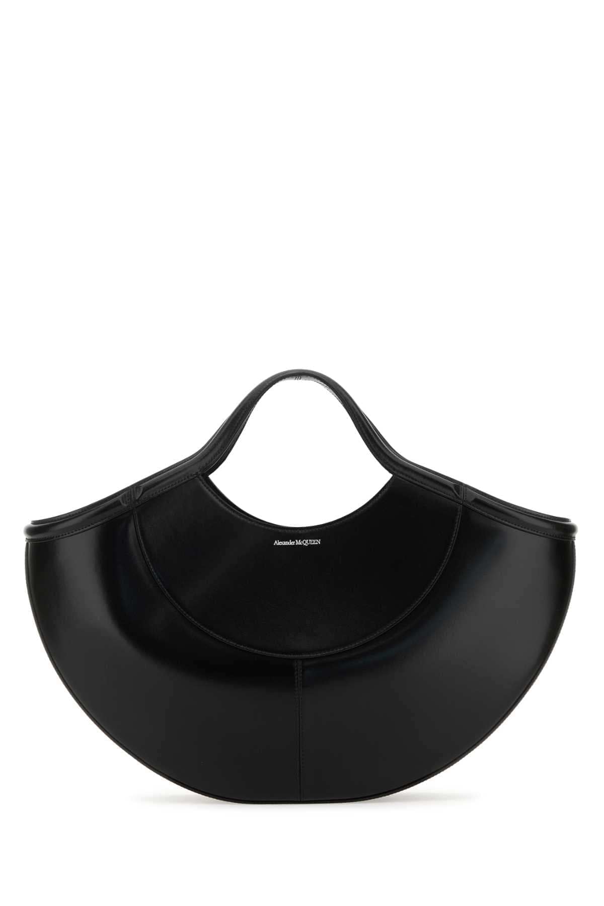 Alexander Mcqueen Women Black Leather The Cove Shopping Bag DestGlow