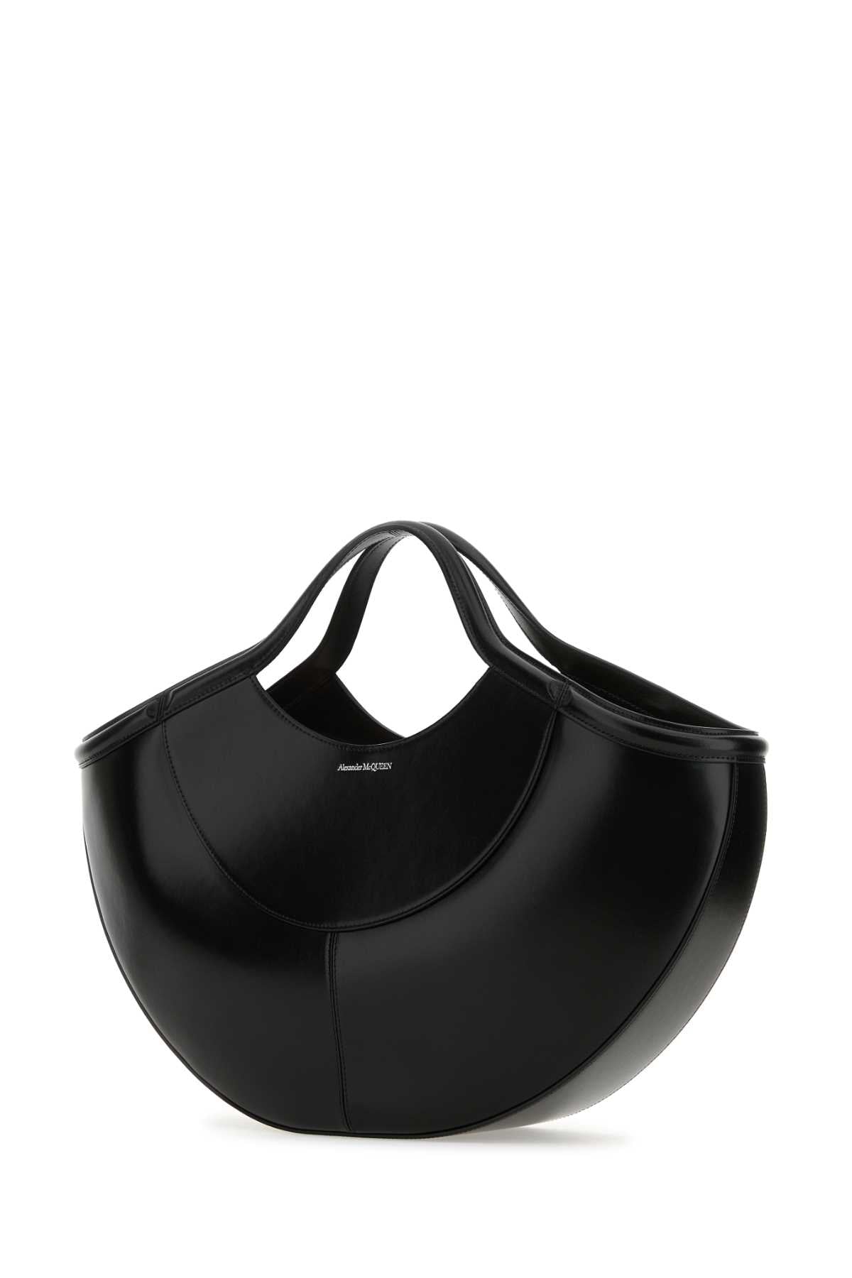 Alexander Mcqueen Women Black Leather The Cove Shopping Bag DestGlow