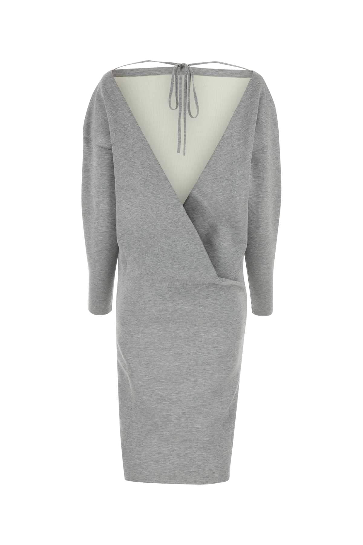 Gucci Women Grey Stretch Wool Blend Dress DestGlow