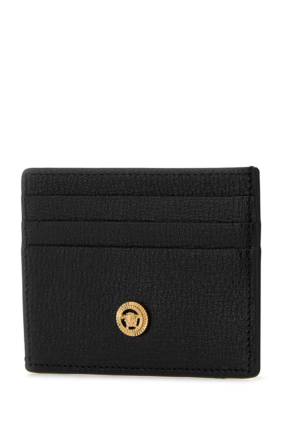Versace Men Black Leather Medusa Biggie Card Holder by Luosophy