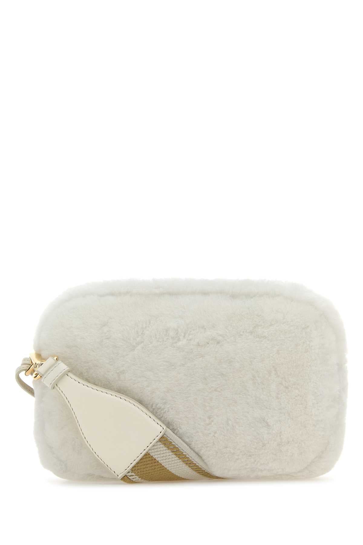 Prada Women White Shearling Crossbody Bag DestGlow