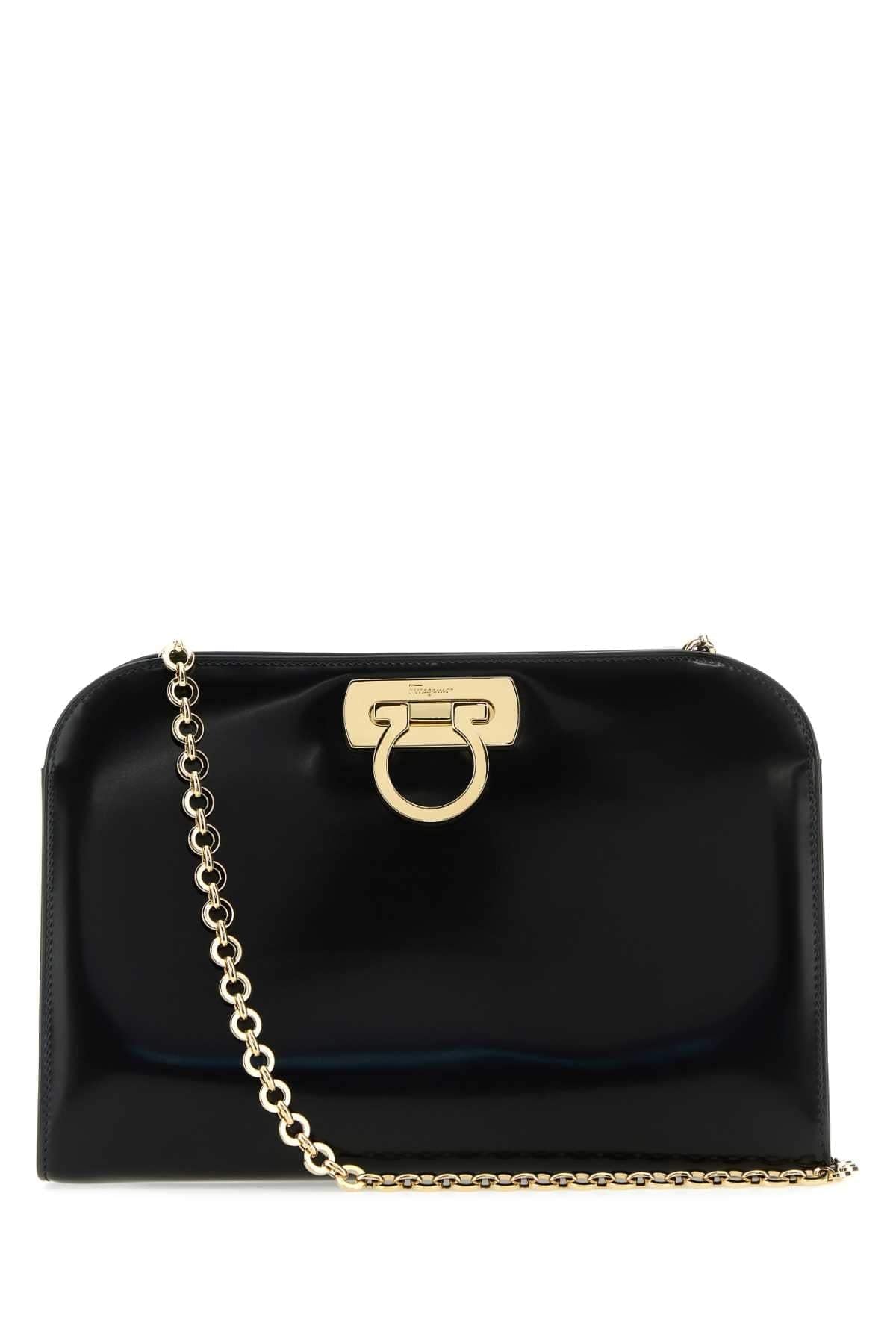 Salvatore Ferragamo Women Black Leather Clutch DestGlow