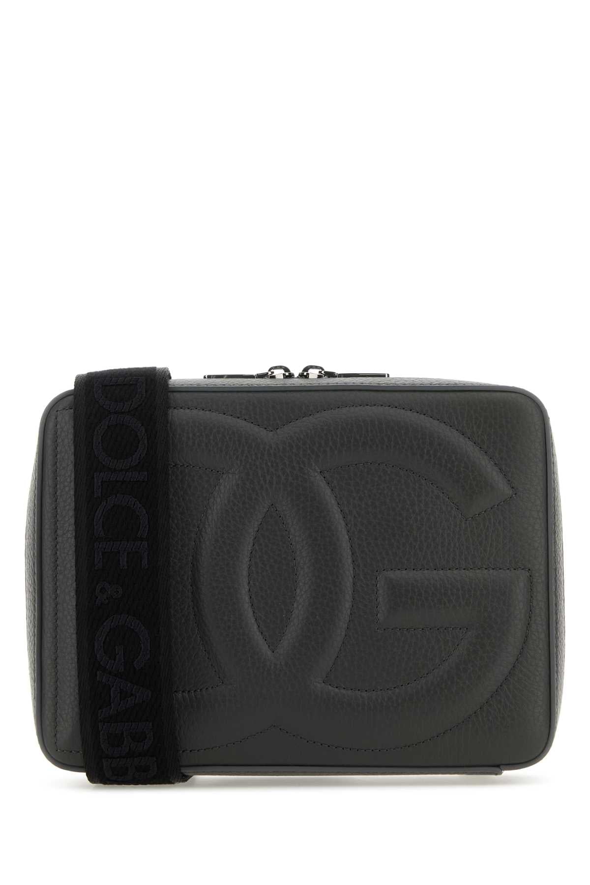 Dolce & Gabbana Men Dark Grey Leather Crossbody Bag by Luosophy