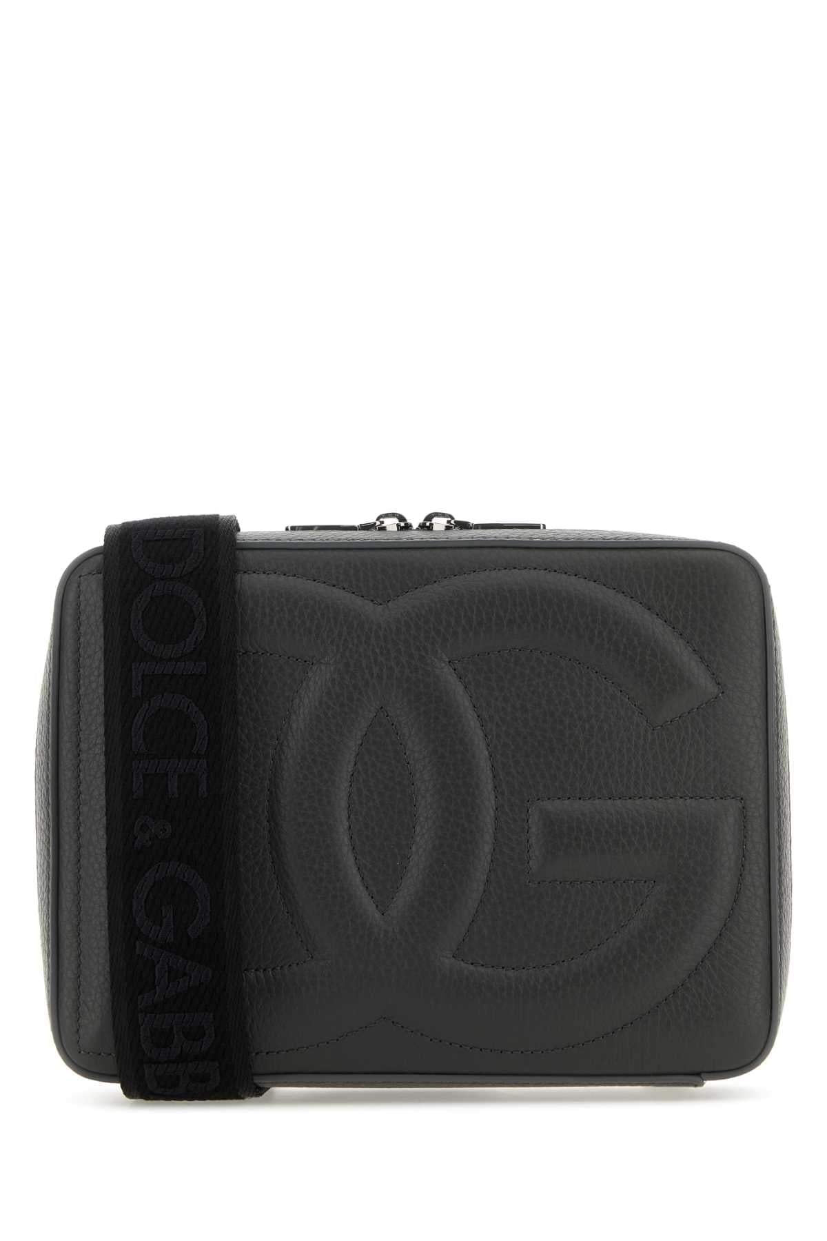 Dolce & Gabbana Men Dark Grey Leather Crossbody Bag DestGlow
