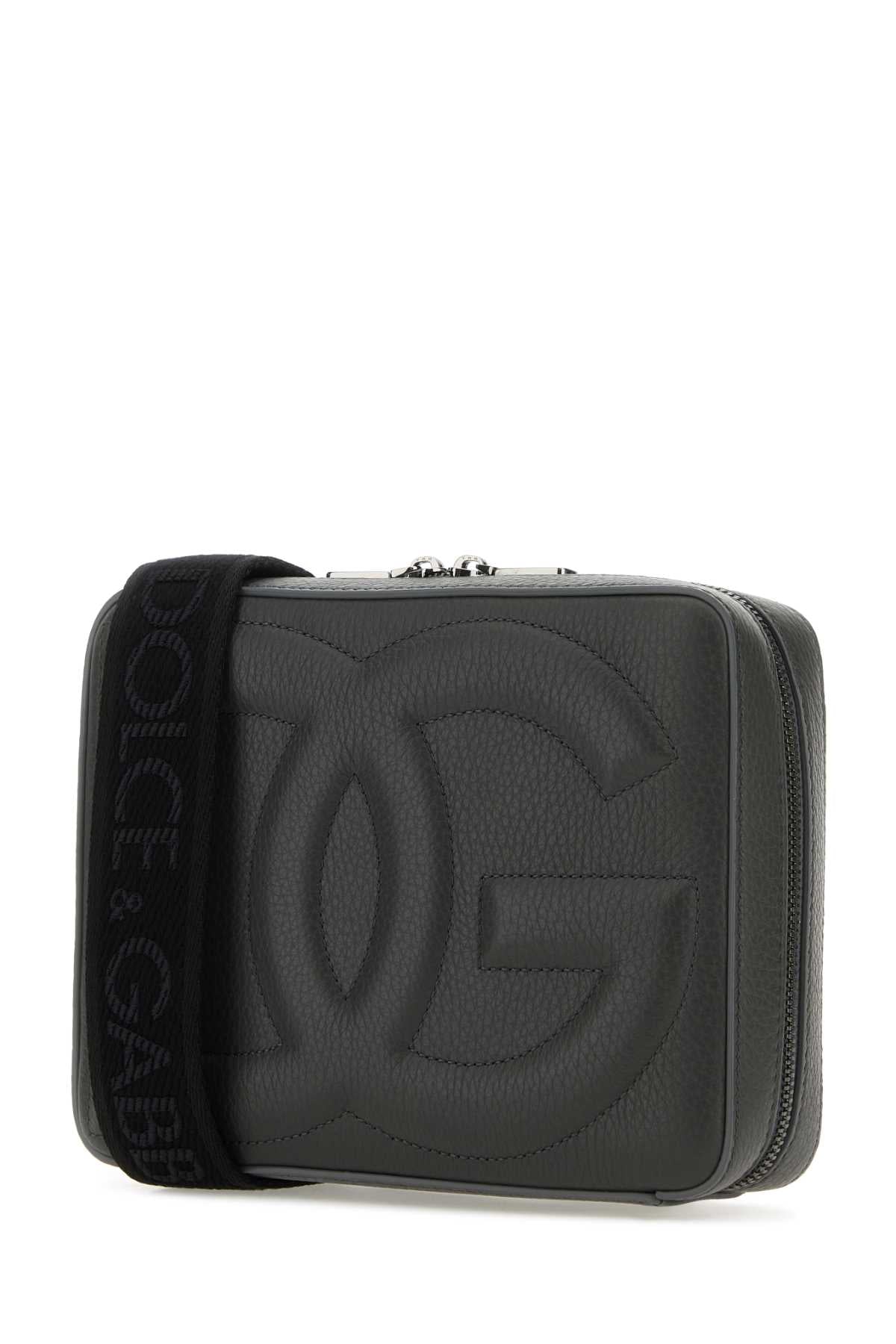 Dolce & Gabbana Men Dark Grey Leather Crossbody Bag DestGlow