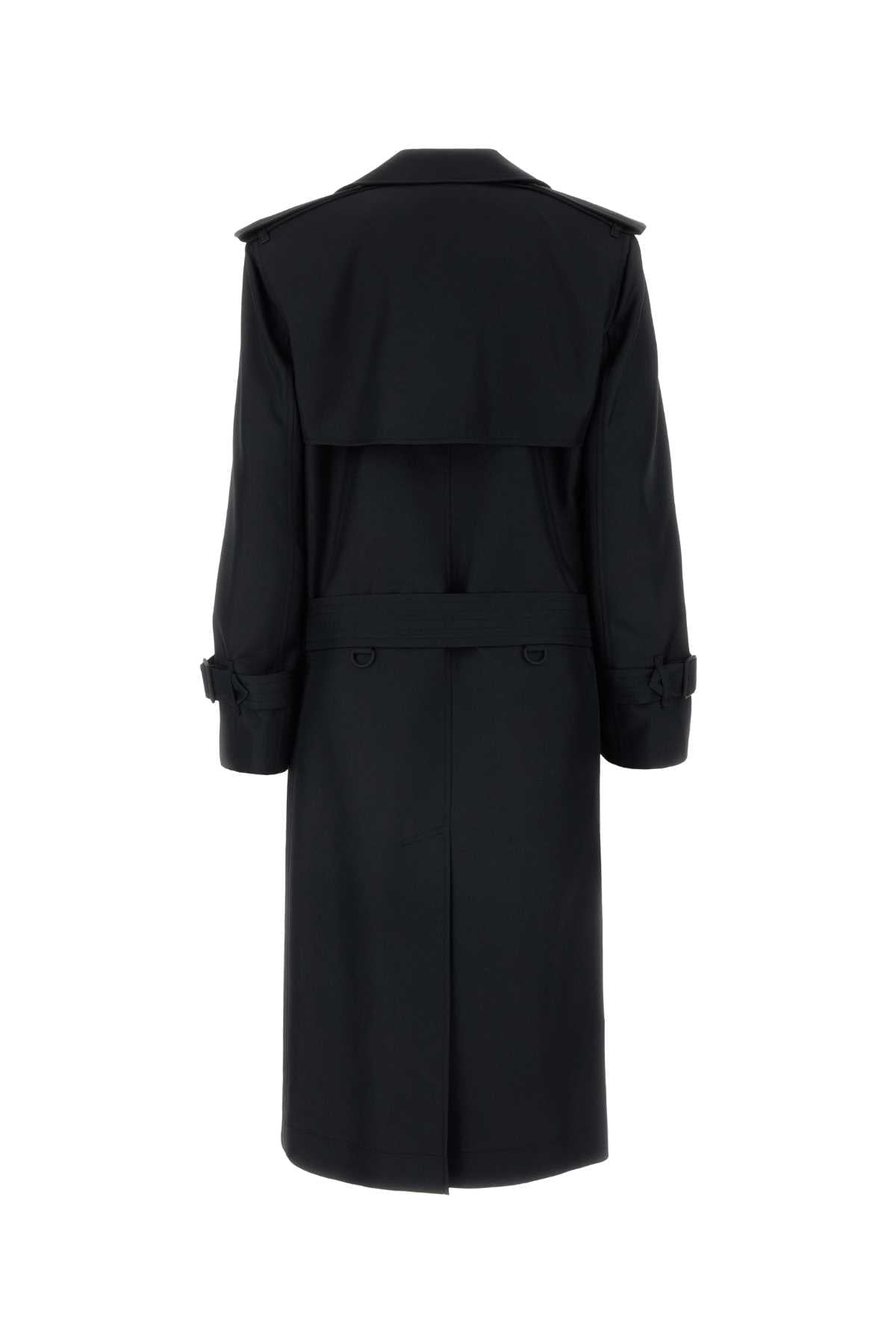 Burberry Women Black Silk Blend Trench Coat DestGlow