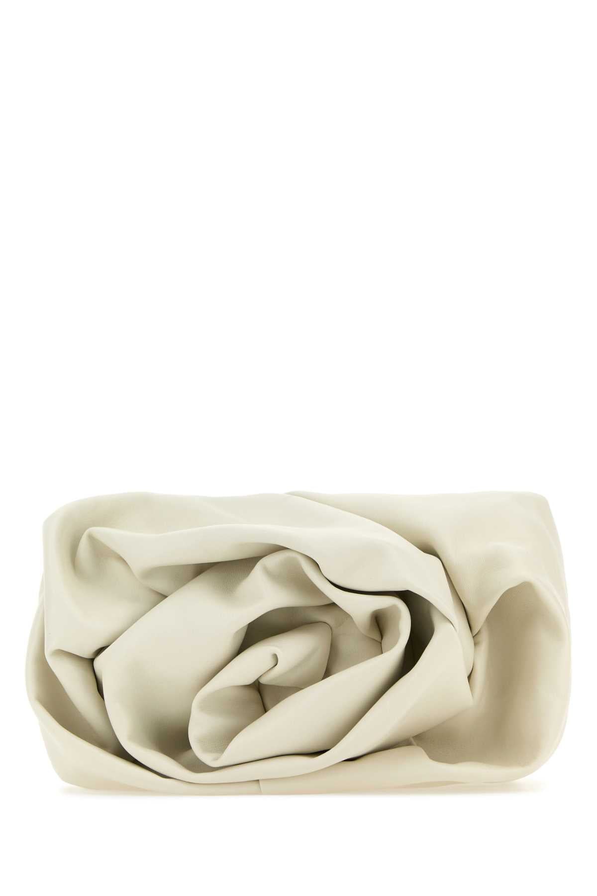 Burberry Women Ivory Nappa Leather Rose Clutch DestGlow