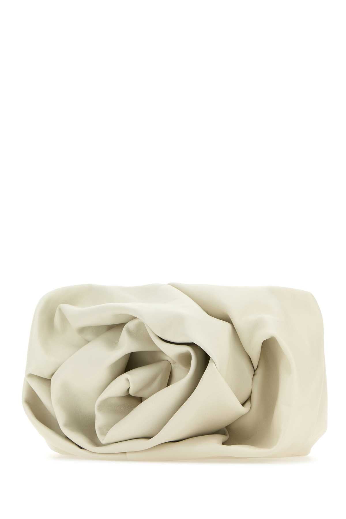 Burberry Women Ivory Nappa Leather Rose Clutch DestGlow
