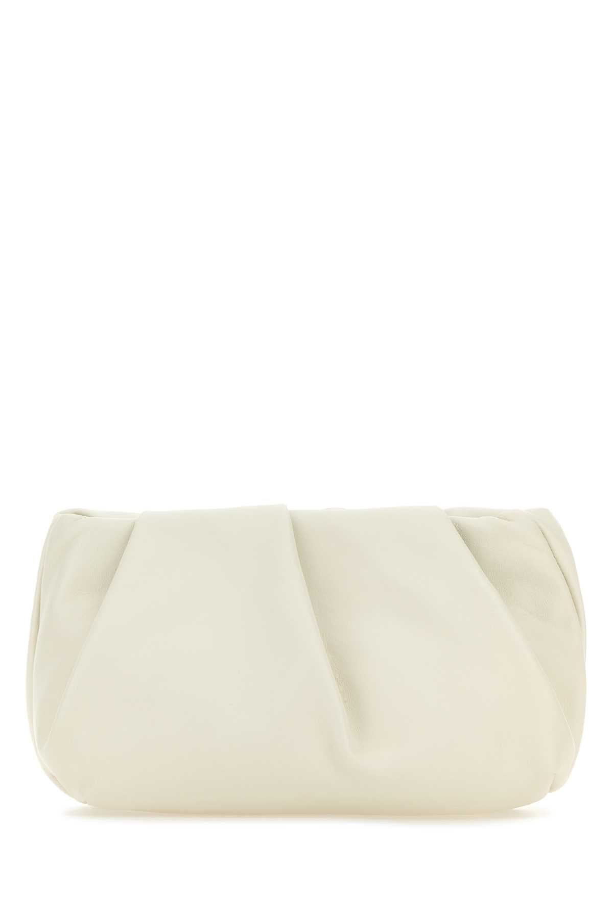 Burberry Women Ivory Nappa Leather Rose Clutch DestGlow