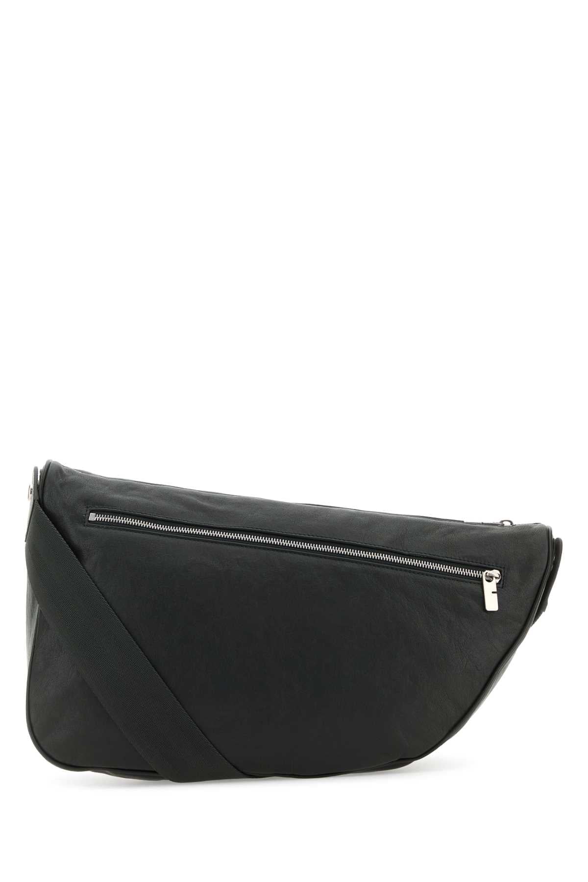 Burberry Men Slate Leather Large Shield Crossbody Bag DestGlow