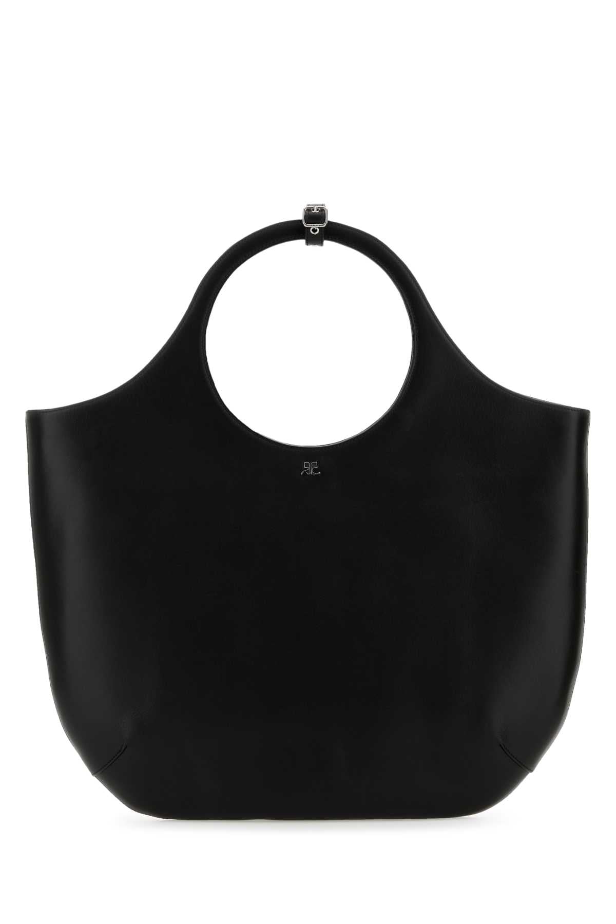 Courreges Women Black Leather Large Holy Handbag
