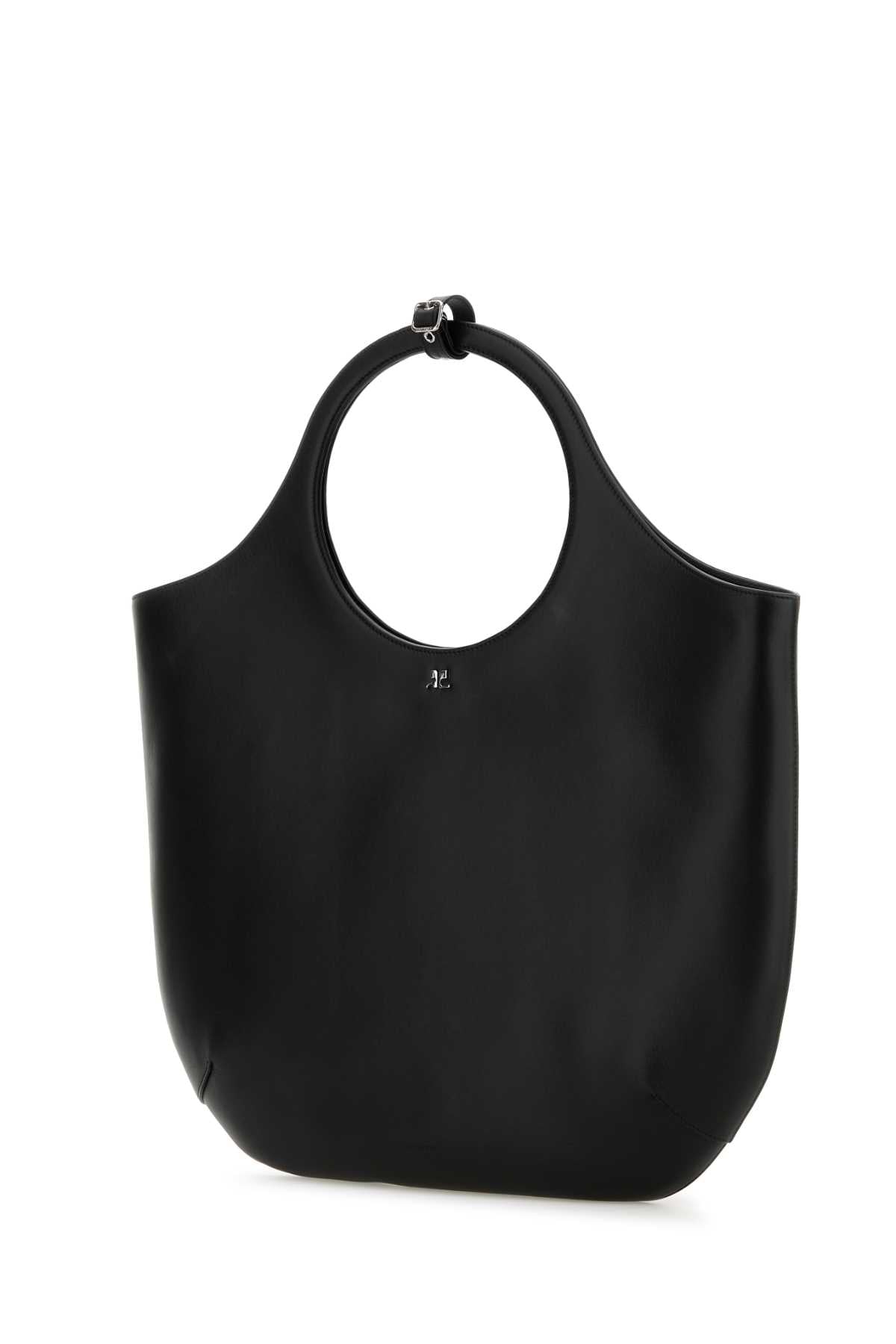 Courreges Women Black Leather Large Holy Handbag DestGlow