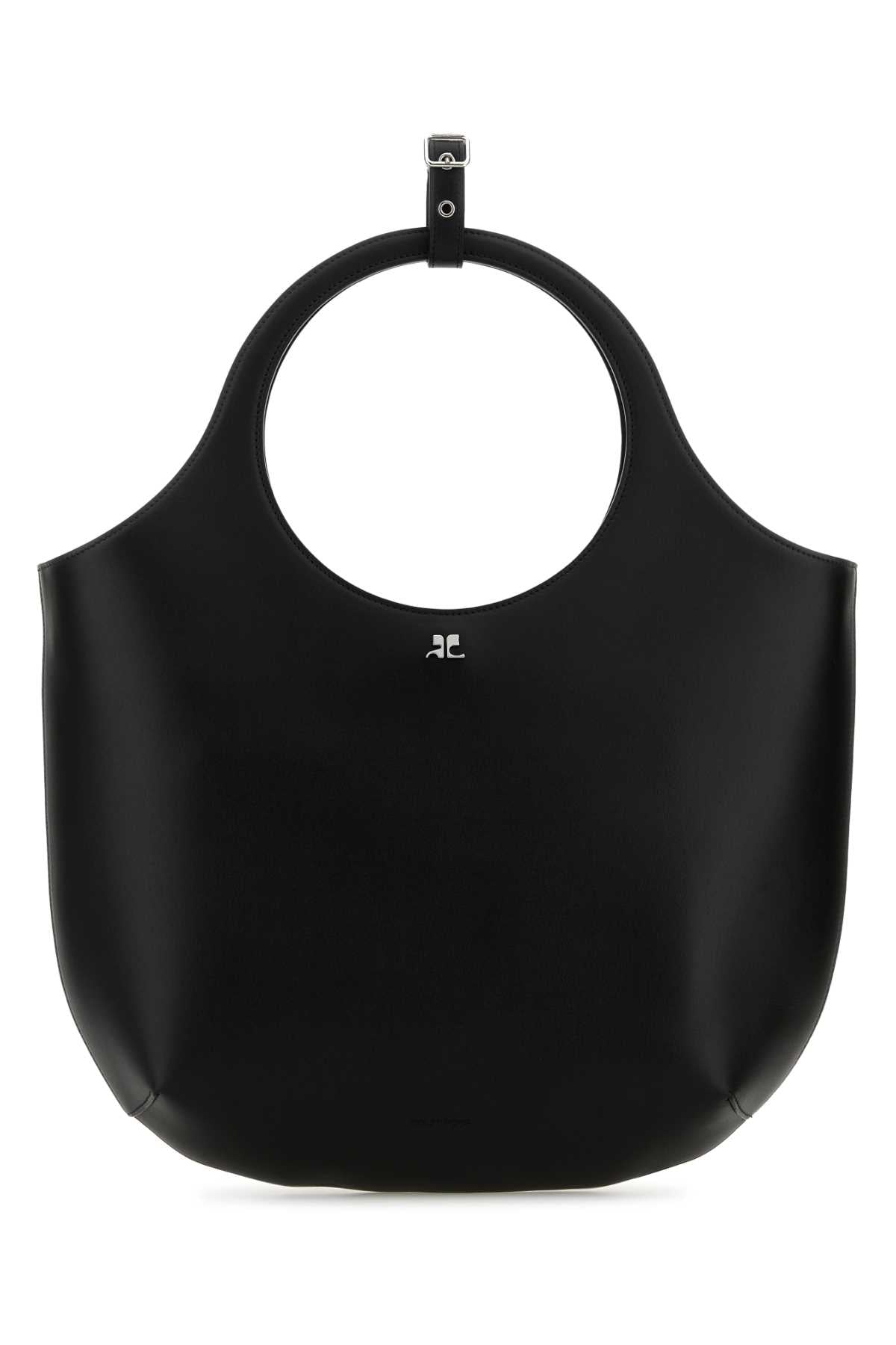 Courreges Women Black Leather Medium Holy Handbag DestGlow