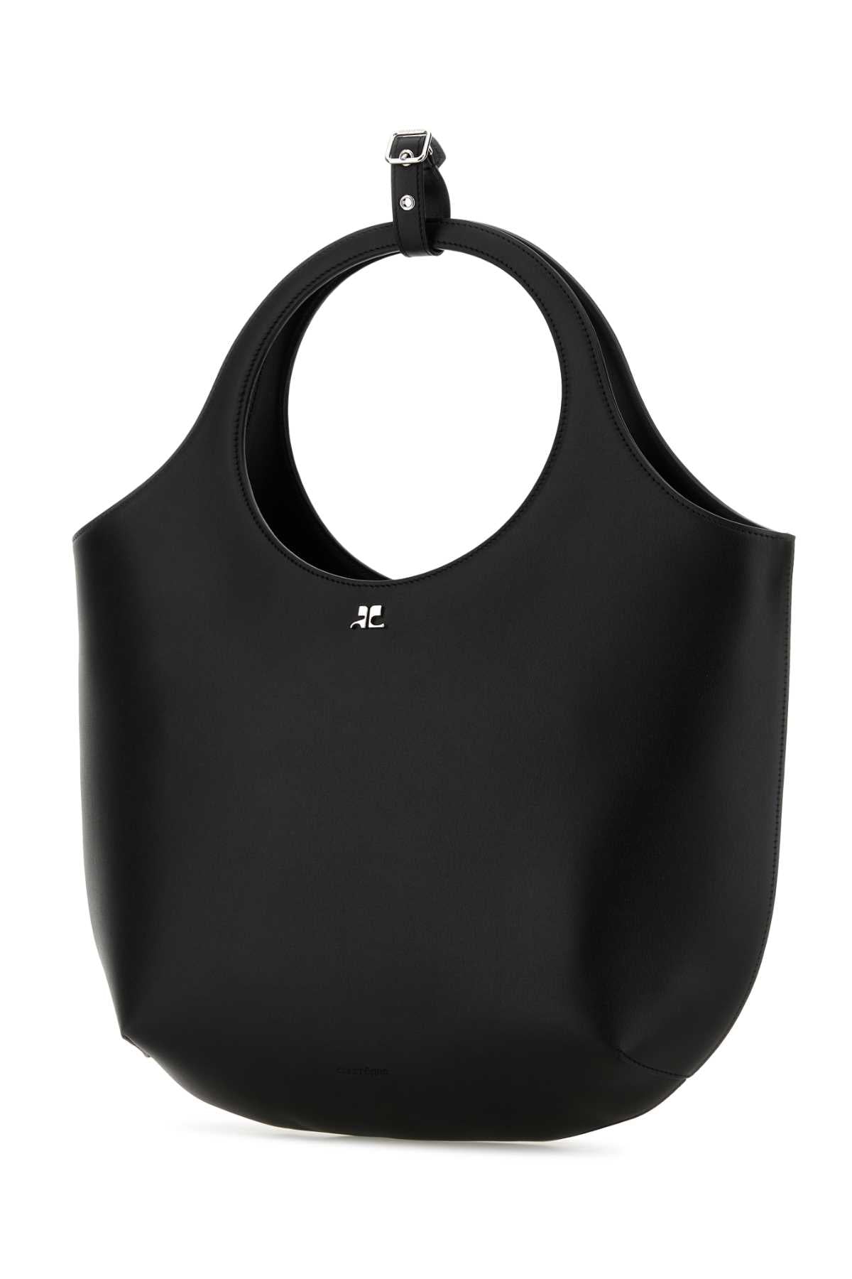 Courreges Women Black Leather Medium Holy Handbag