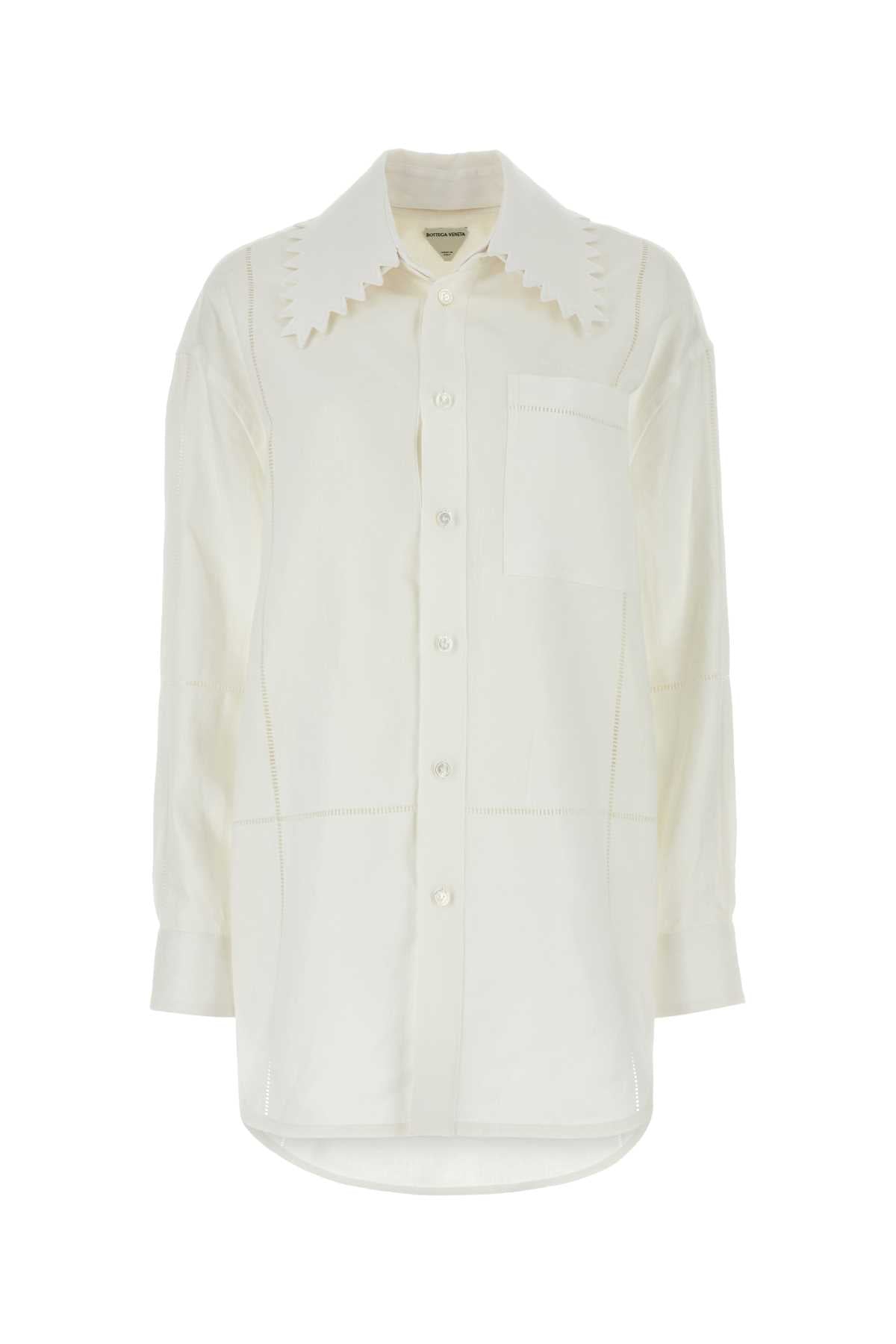 Bottega Veneta Women White Linen Shirt DestGlow